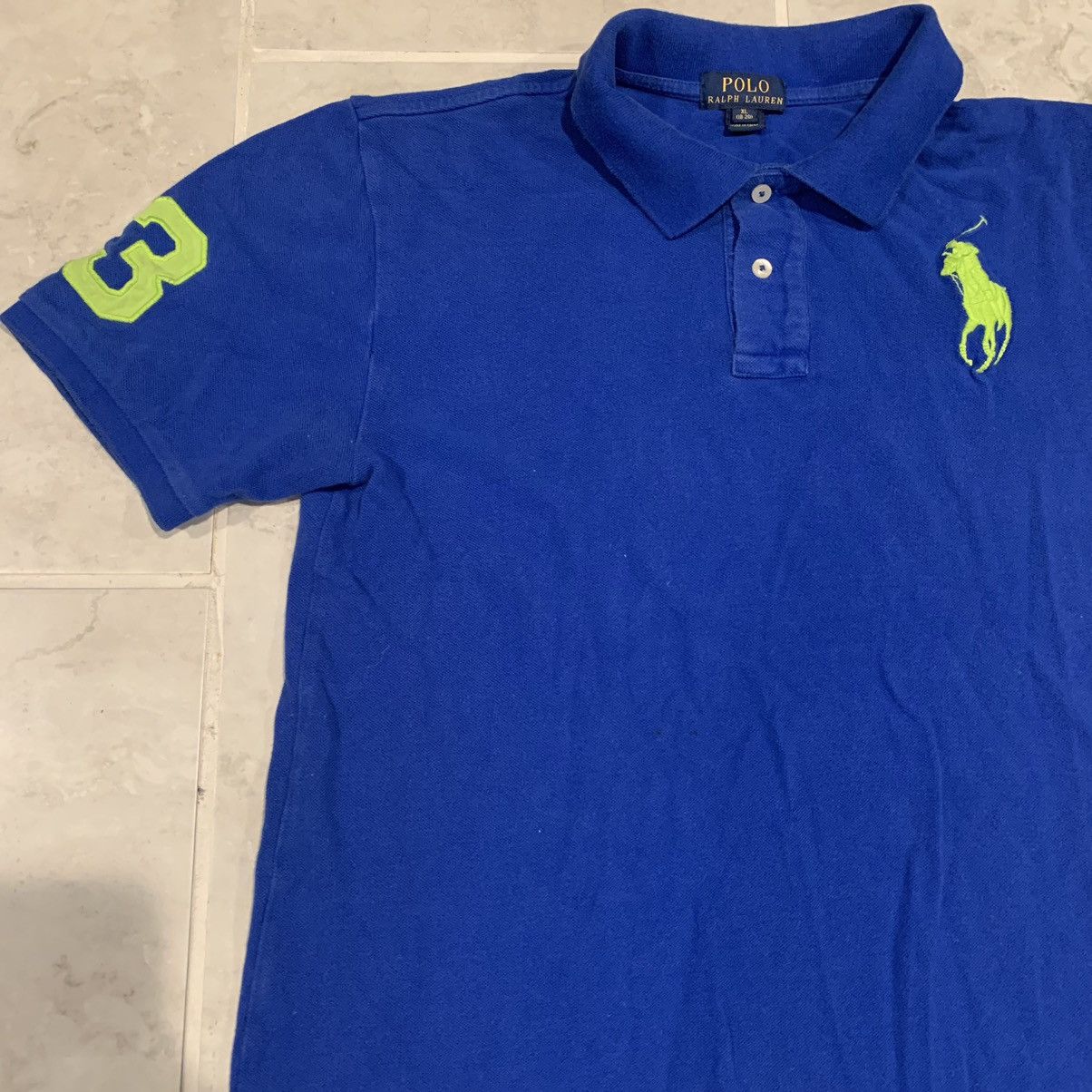 Polo Ralph Lauren Vintage 90s Polo Ralph Lauren blue big pony print ...