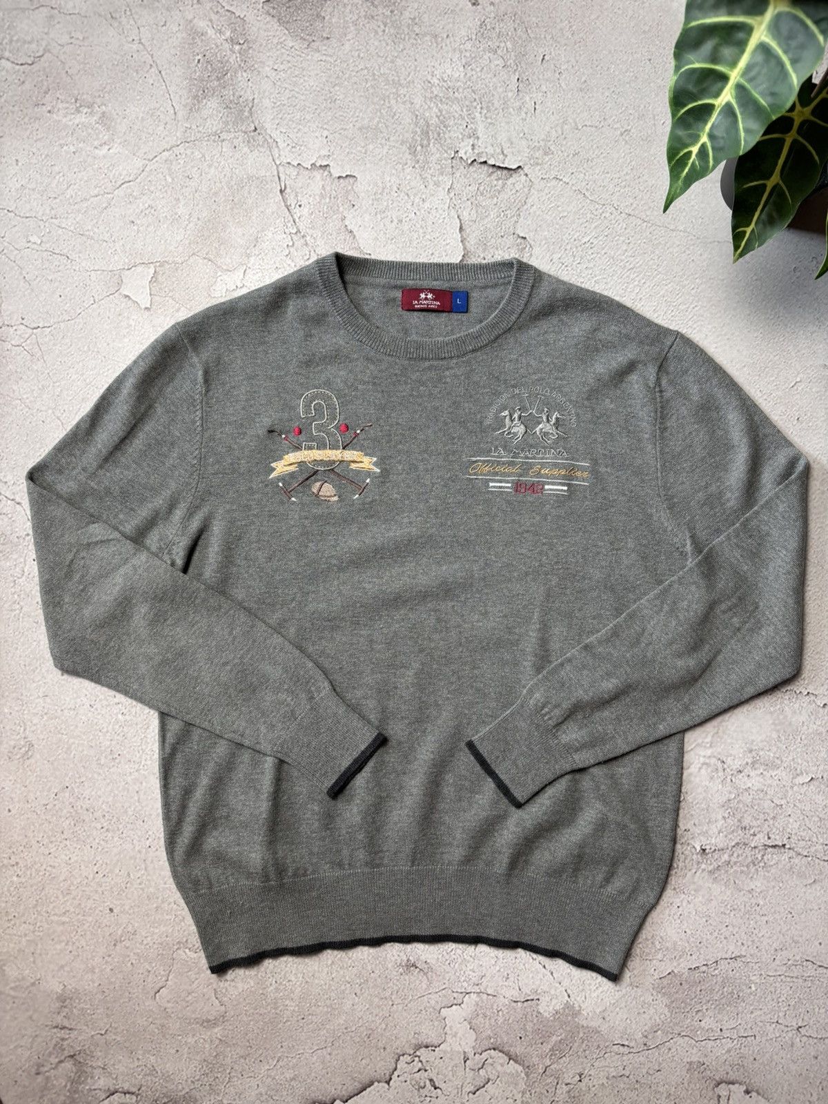 La Martina La Martina Crewneck Sweater - Wool Blend - Size L Size US L / EU 52-54 / 3 - 1 Thumbnail