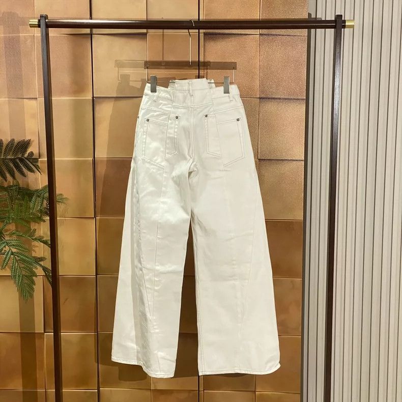 Maison Margiela Maison Margiela Main line popular white high-waisted wide-l Size 24" / US 00 / IT 34 - 2 Thumbnail