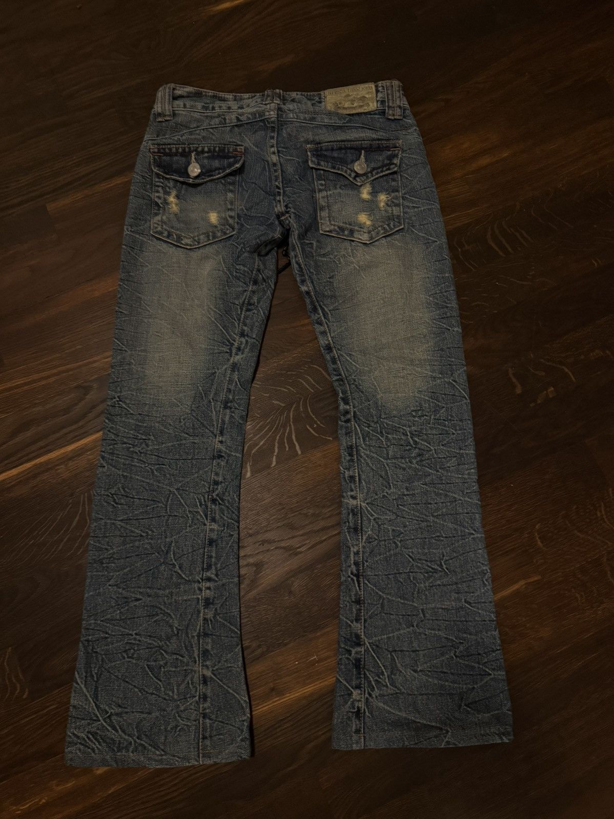 Japanese Brand japanese lace up flare jeans Size US 27 - 3 Thumbnail