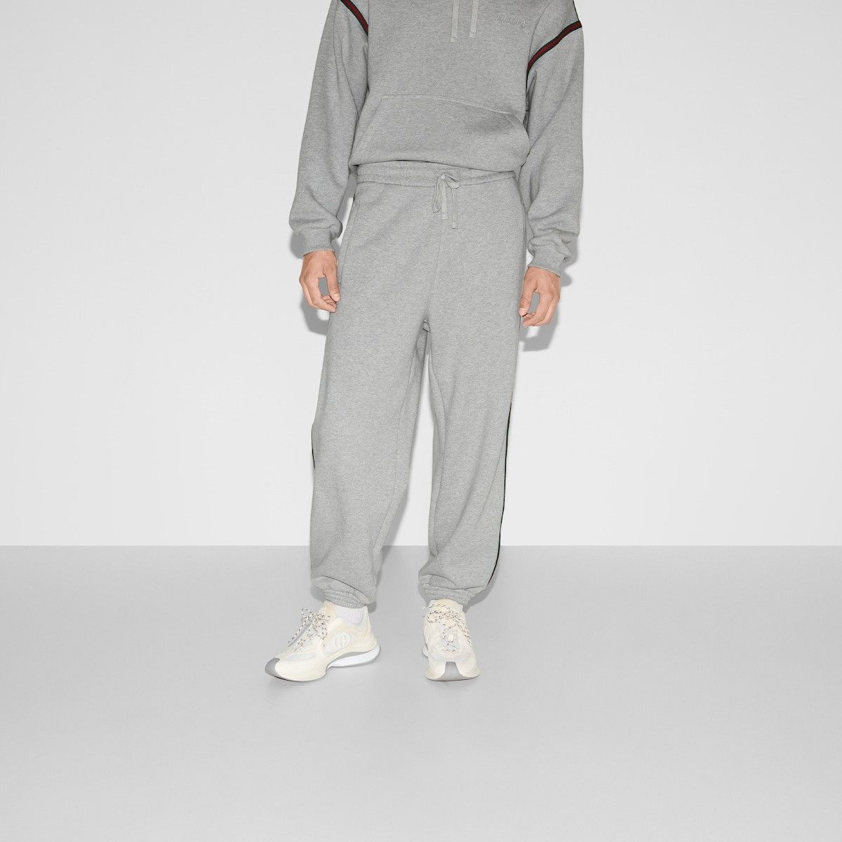 Gucci o1s1wg110925 Cotton Jersey Jogging Pant With Web in Gray Size US 36 / EU 52 - 3 Thumbnail