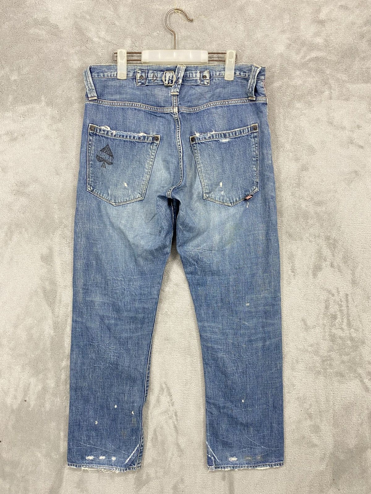 If Six Was Nine RIPPED🔥RNA SLANG DISTRESSED DENIM UNDERCOVER DESIGN JEANS Size US 32 / EU 48 - 8 Thumbnail