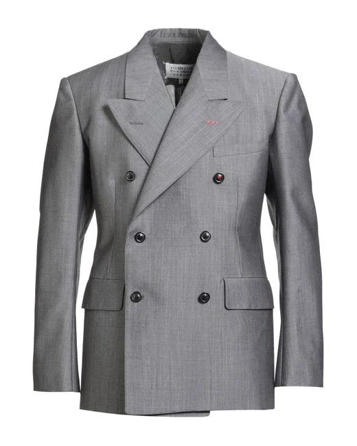 Maison Margiela o1loc1c1125 Double Breasted Jacket in Grey Size US L / EU 52-54 / 3 - 1 Thumbnail