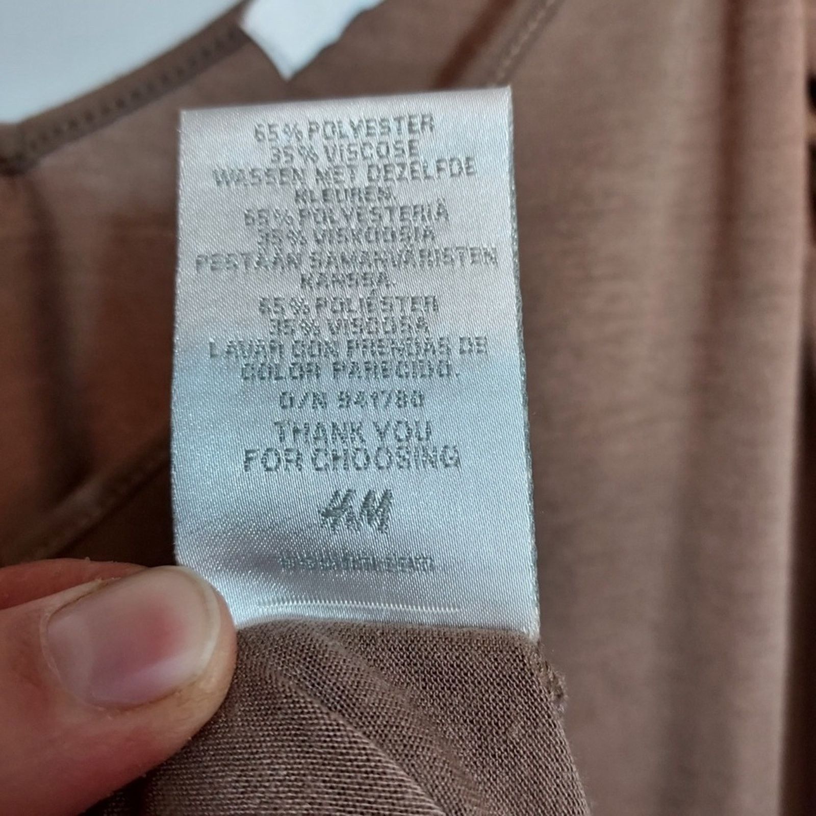H&M H&M Clothes Neutral Brown Off Shoulder Draped Blouse Top Size M / US 6-8 / IT 42-44 - 6 Thumbnail