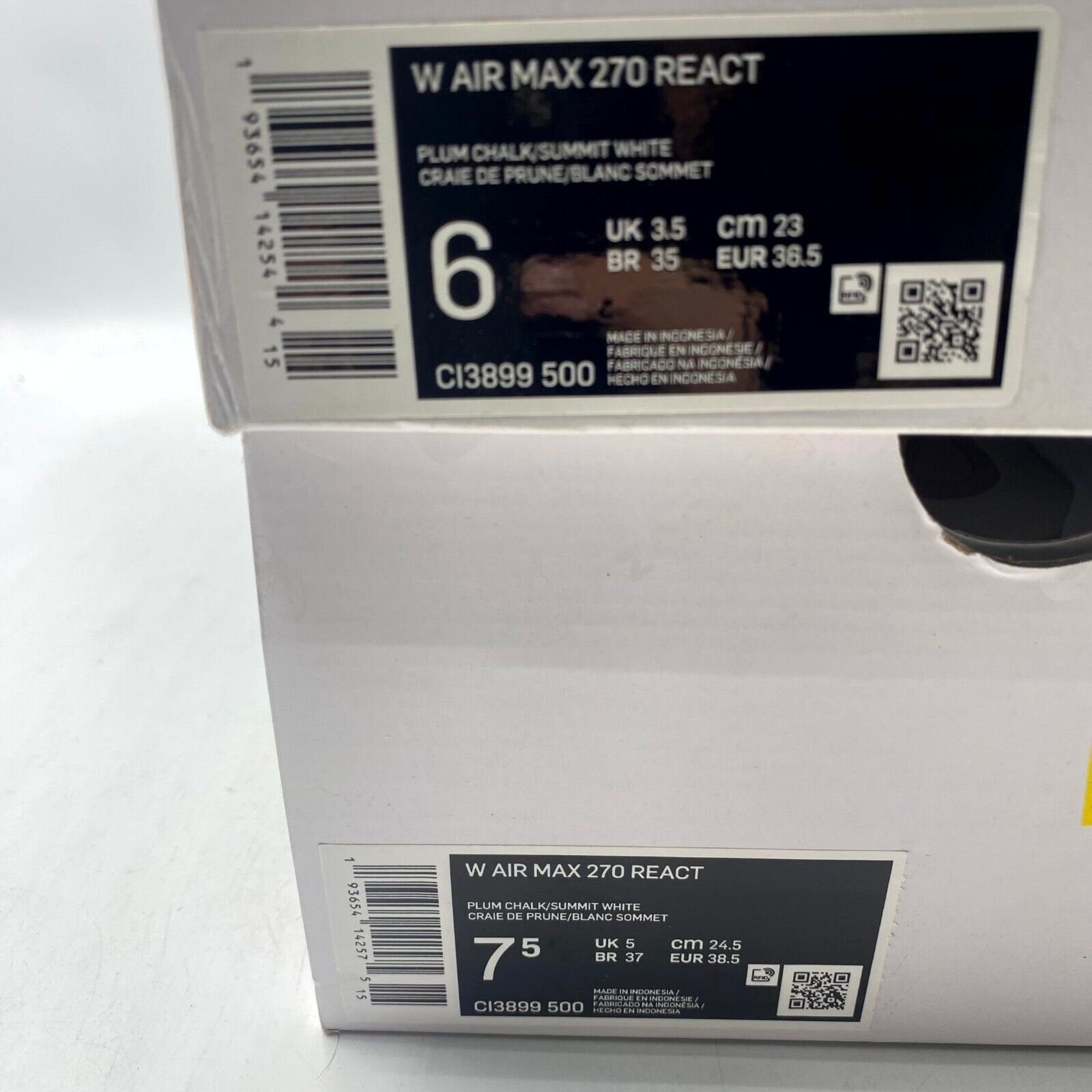 Nike Nike Air Max 270 React Plum Chalk CI3899-500 Women's 7.5 New Size US 7.5 / IT 37.5 - 12 Thumbnail