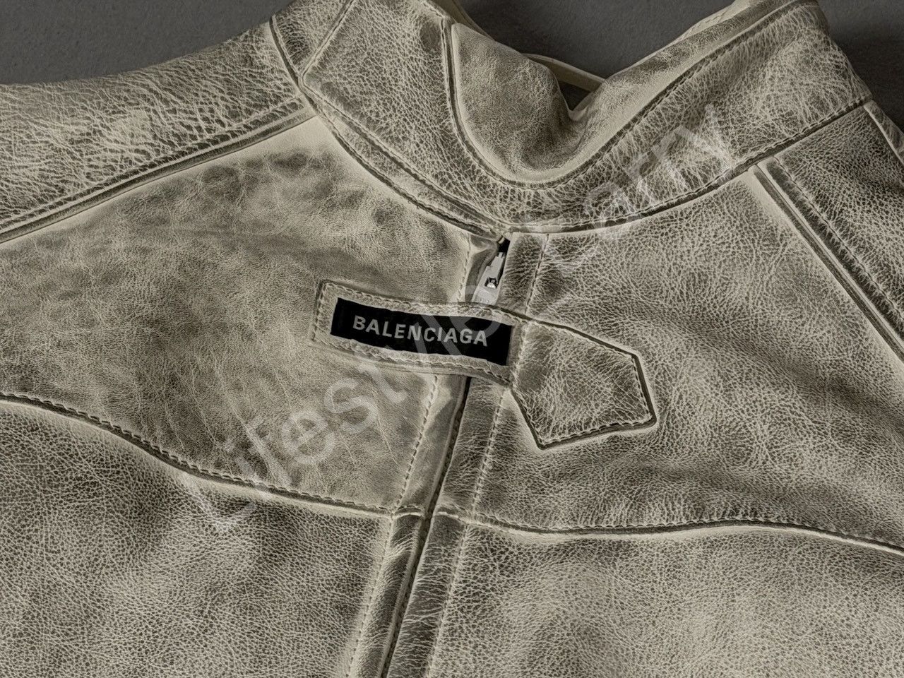 Balenciaga Balenciaga S23 Mudshow Oversized Biker Leather Jacket, Sz 2 Size US M / EU 48-50 / 2 - 6 Thumbnail
