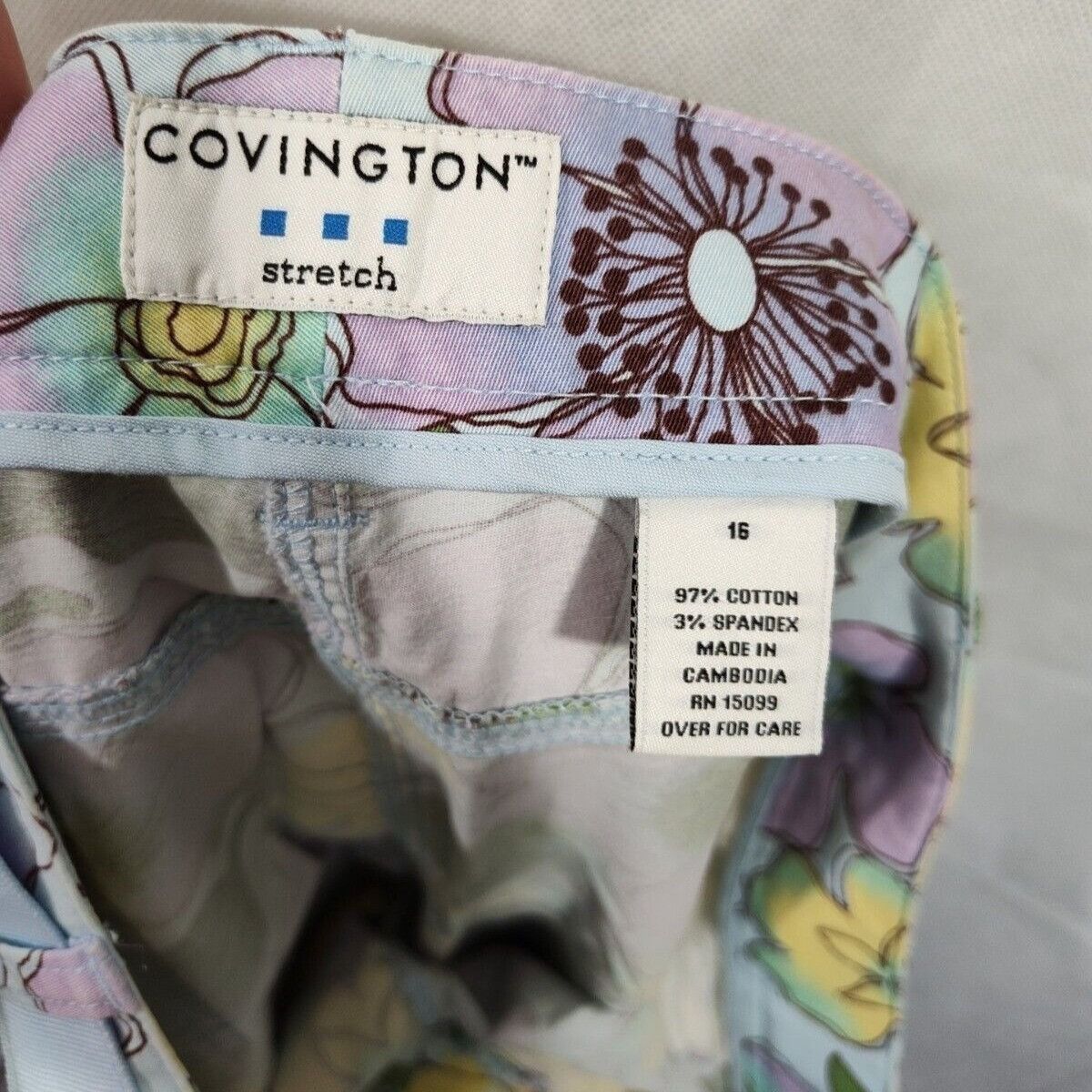 Covington Covington Capri Pants Belted Women Size 16 Blue Multicolor Size 38" / US 16 / IT 52 - 5 Thumbnail
