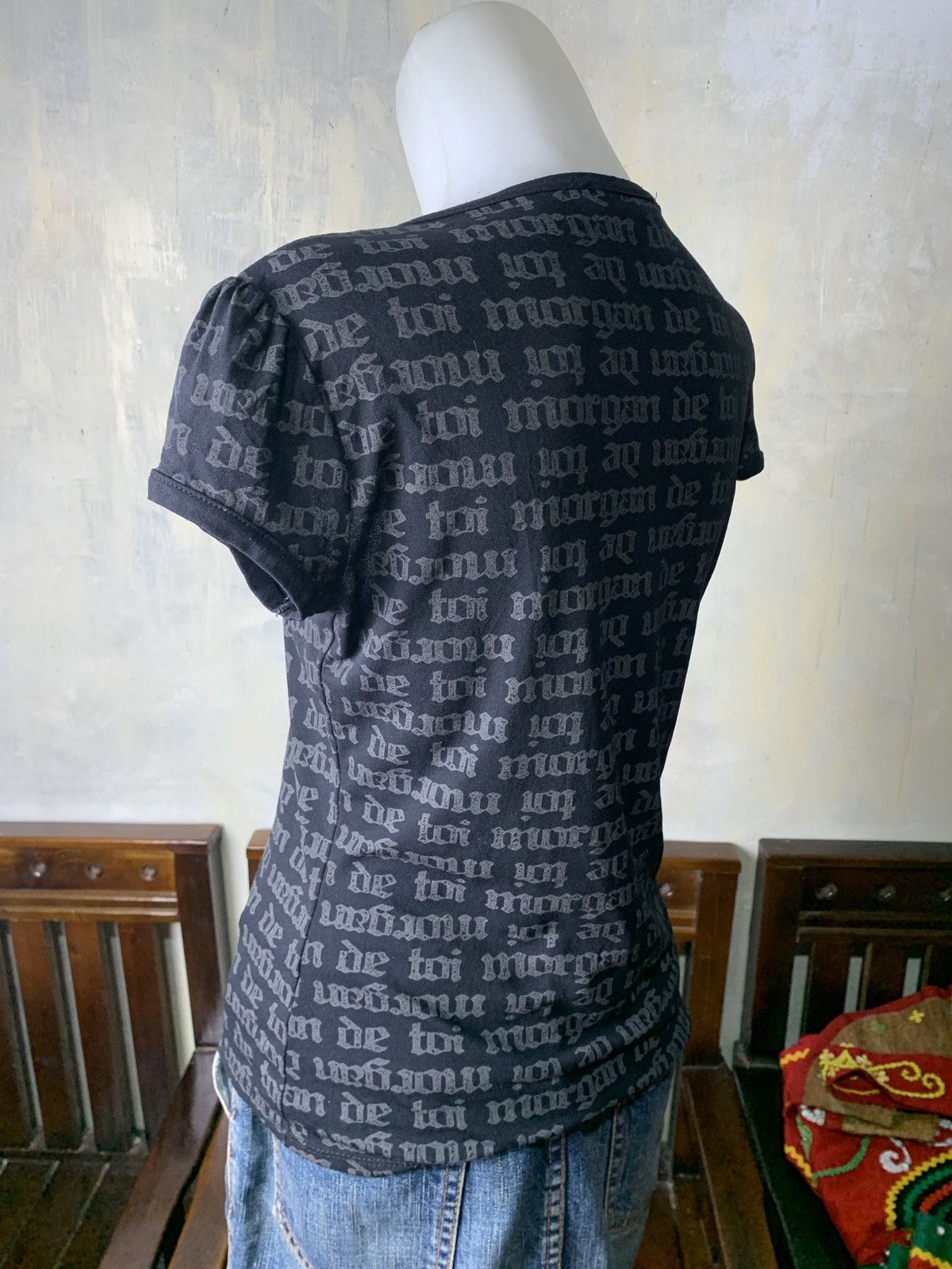 Morgan De Toi 2000s Morgan de Toi Paris Monogram Print Spell Fitted Top Size S / US 4 / IT 40 - 3 Thumbnail