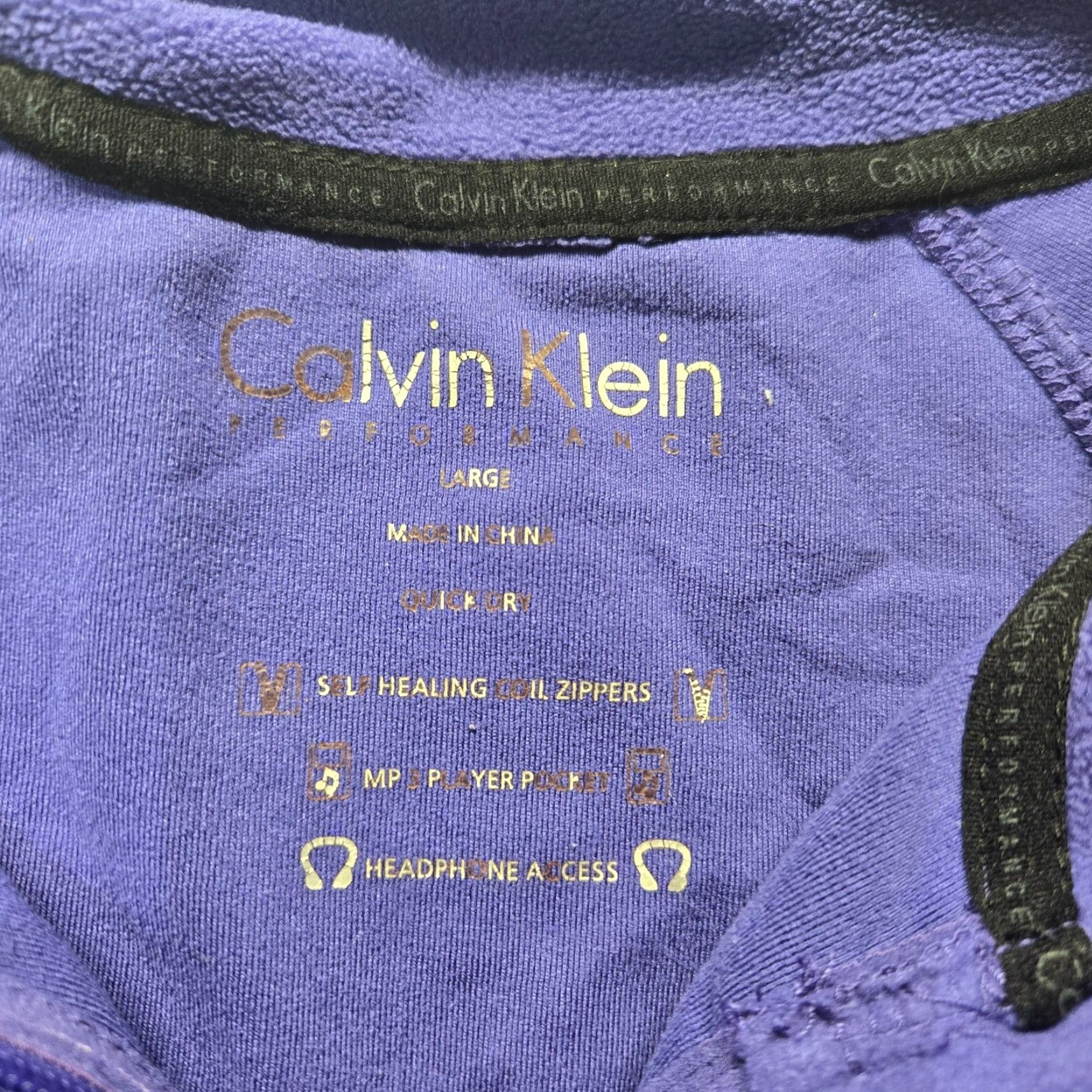 Calvin Klein Calvin Klein Sweatshirt Blue Fleece Full Zip Sweater Spell Out Adult Women Large Size L / US 10 / IT 46 - 3 Thumbnail
