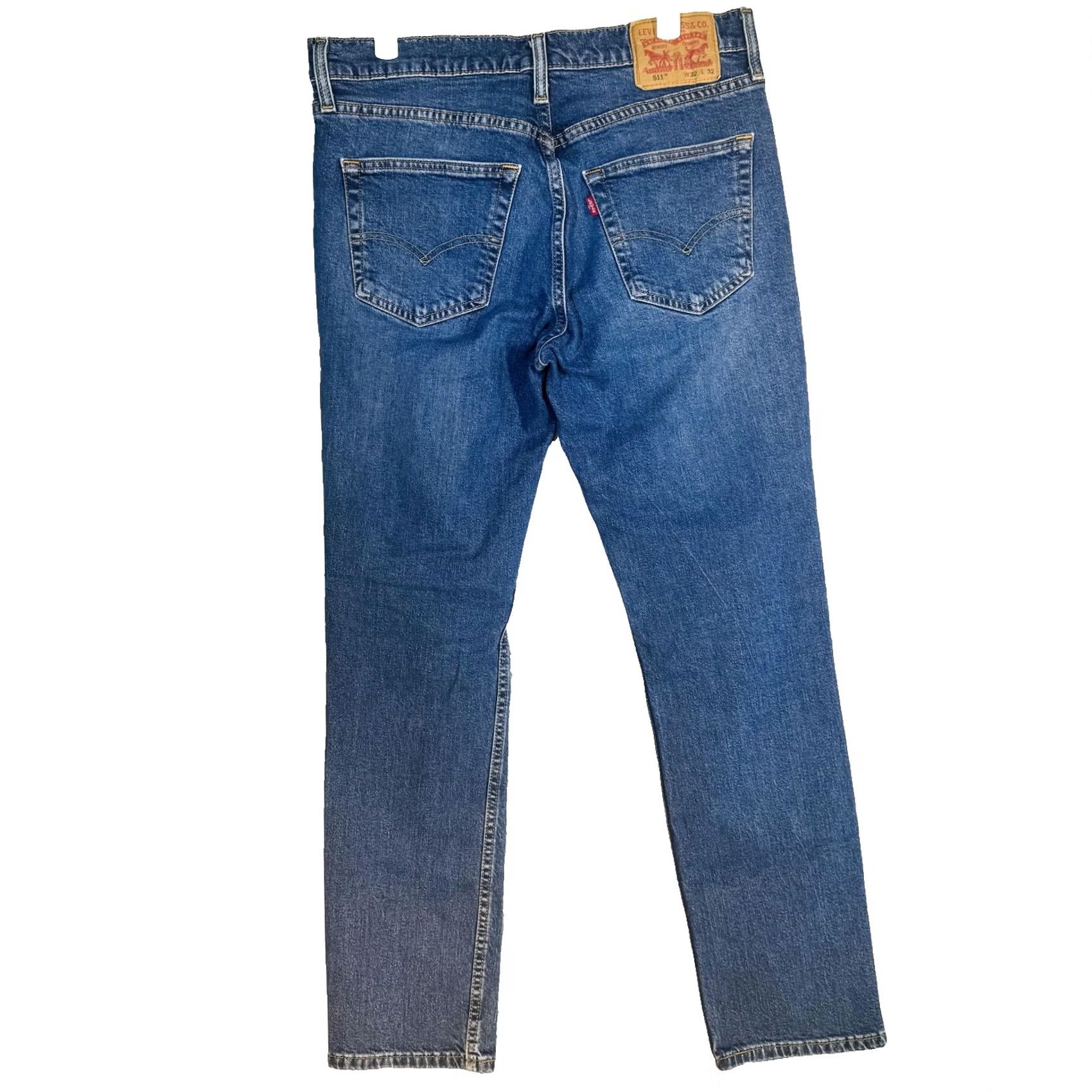 Levi's Levi's 511 Jeans Mens 32x32 Blue Medium Wash Slim Tapered Stretch Denim Zip Fly Size US 32 / EU 48 - 6 Thumbnail