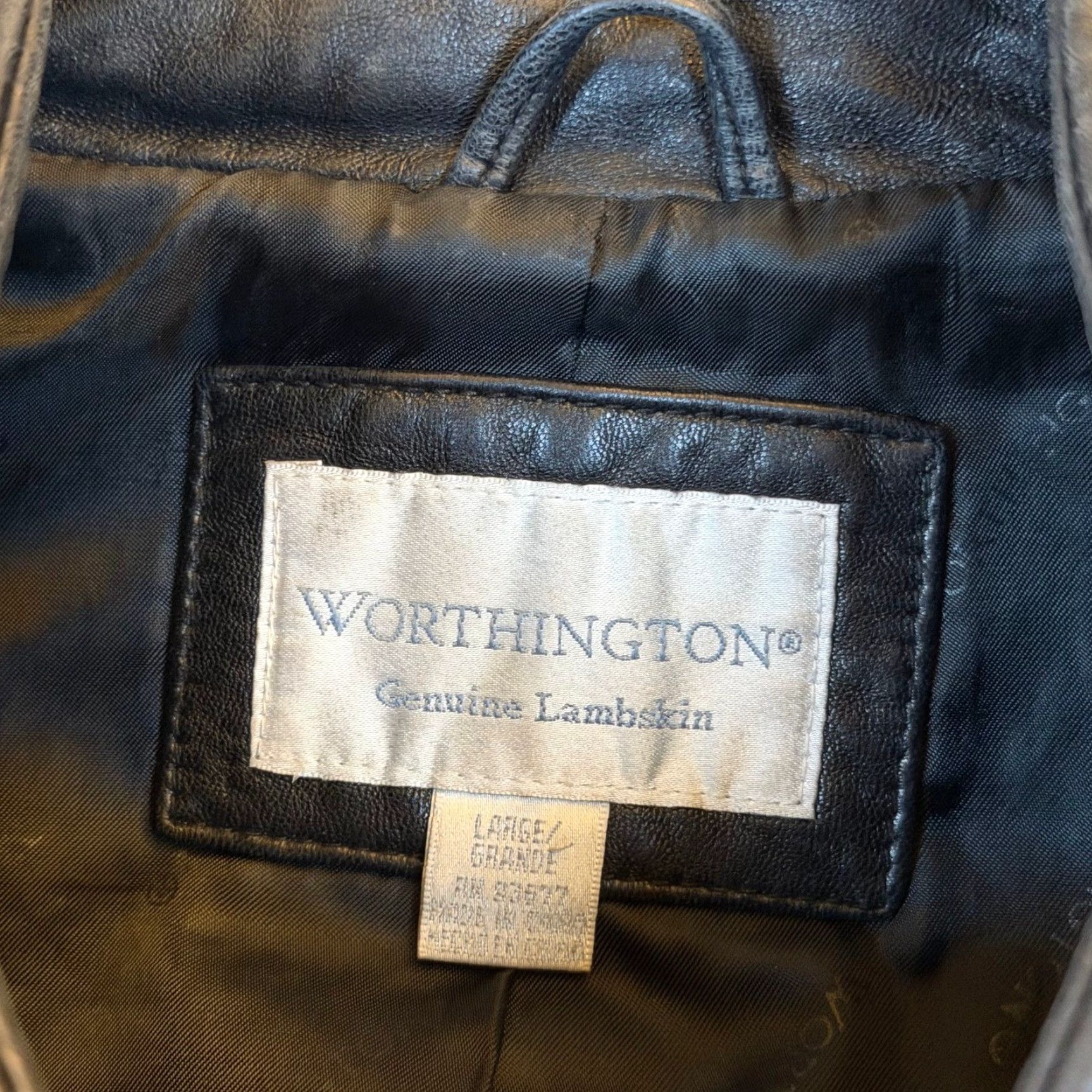 Worthington VINTAGE Worthington Black Genuine Lambskin Leather Full Zip Jacket Womens Size Large Size L / US 10 / IT 46 - 2 Thumbnail