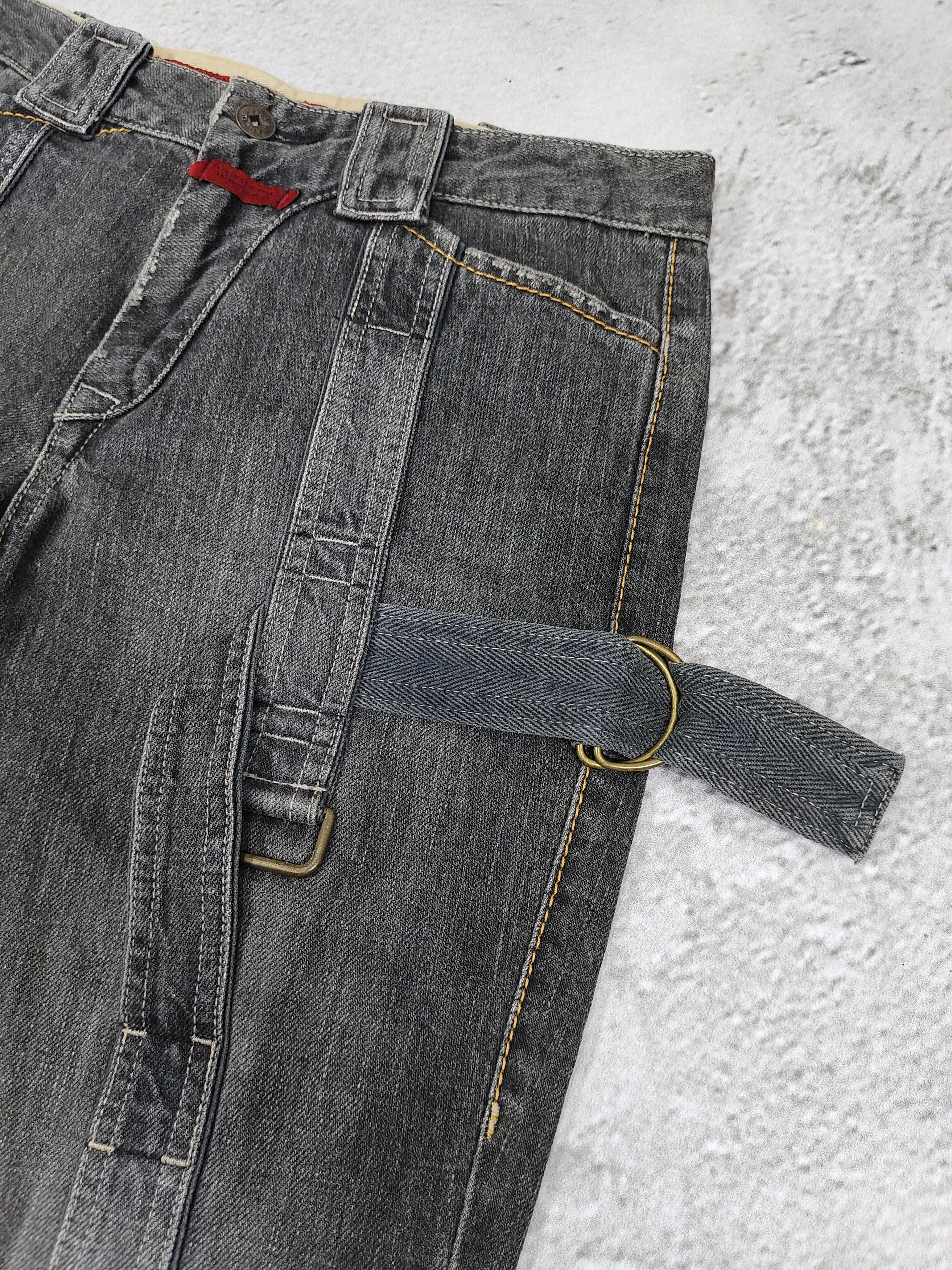 Marithe + Francois Girbaud 90s MFG- Cyber Grunge Strap Bondage Washed Jeans Size US 30 / EU 46 - 4 Thumbnail