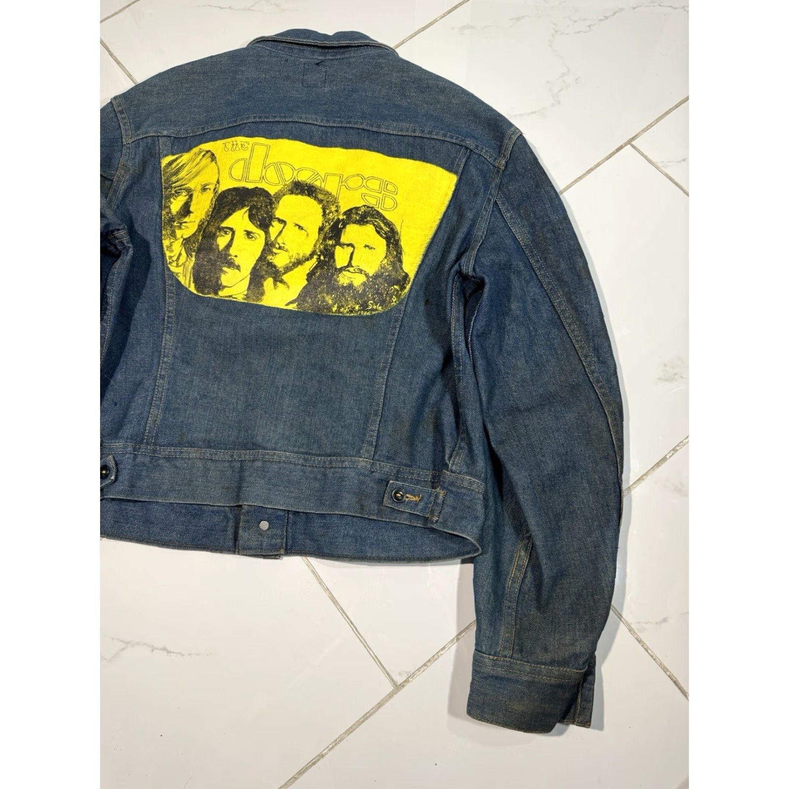 Lee VINTAGE Lee Denim Jacket M Hand-Painted The Doors Motorcycle Blue 1980s Men Mens Size M Size US M / EU 48-50 / 2 - 5 Thumbnail