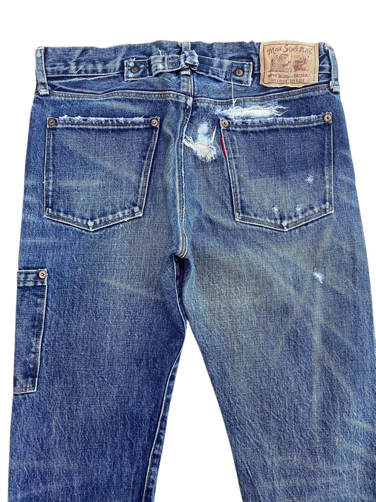Other Japanese Brand X Selvedge Ripped Style Buckle Back Jeans Size US 30 / EU 46 - 4 Thumbnail