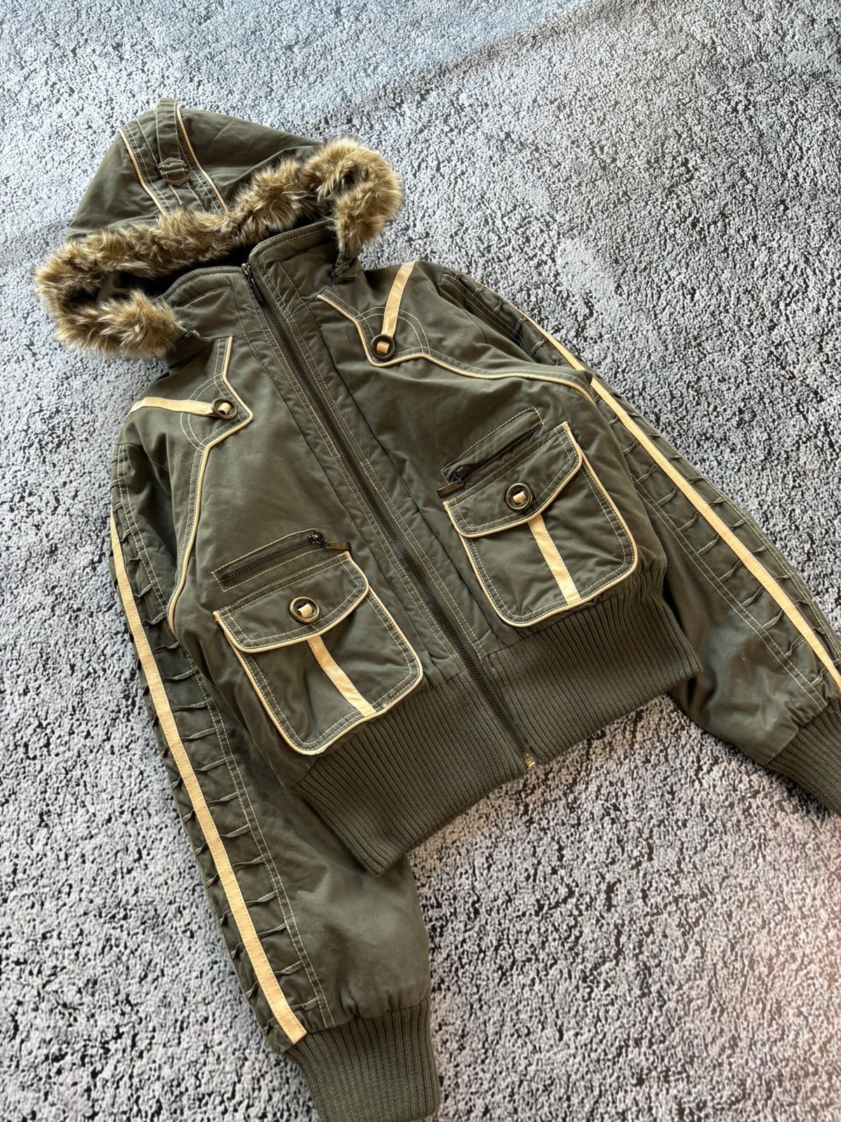 Other Vintage avant garde cropped faux fur bomber jacket Size S / US 4 / IT 40 - 3 Thumbnail