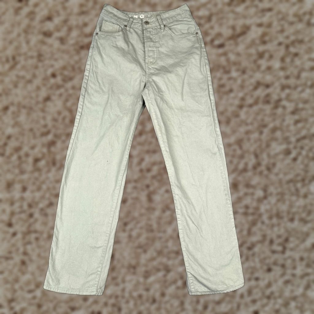 Denime SONG Juniors 5 Green Denim Straight Jeans Button Fly 90s Women's 25x28 Size 27" / US 4 / IT 40 - 1 Thumbnail