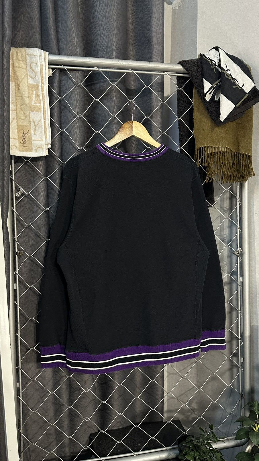 Champion VINTAGE REVERSE WEAVE CREWNECK SWEATSHIRT BLACK PURPLE WHITE Size US M / EU 48-50 / 2 - 7 Thumbnail