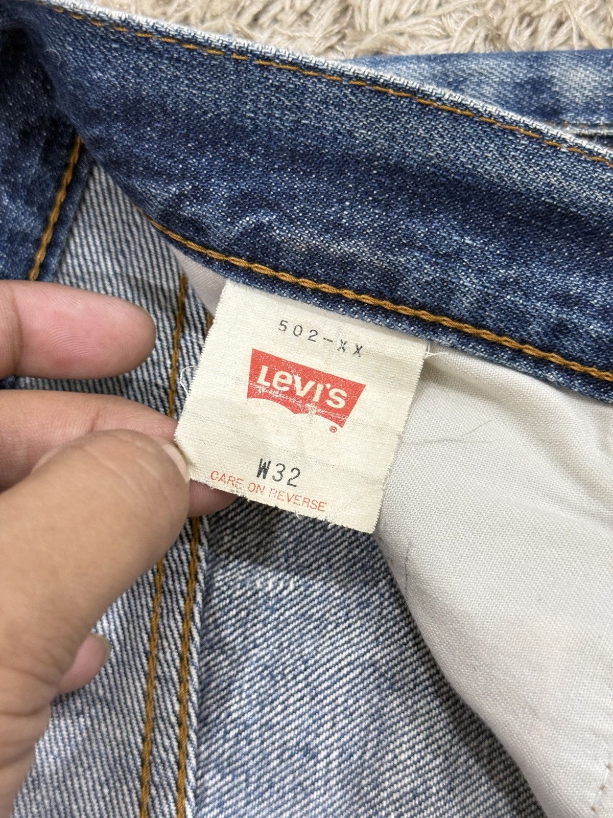 Levi's 1 of 1 Vintage Levis 502xx Selvedge Custom Sashiko Boro Size US 31 - 7 Thumbnail
