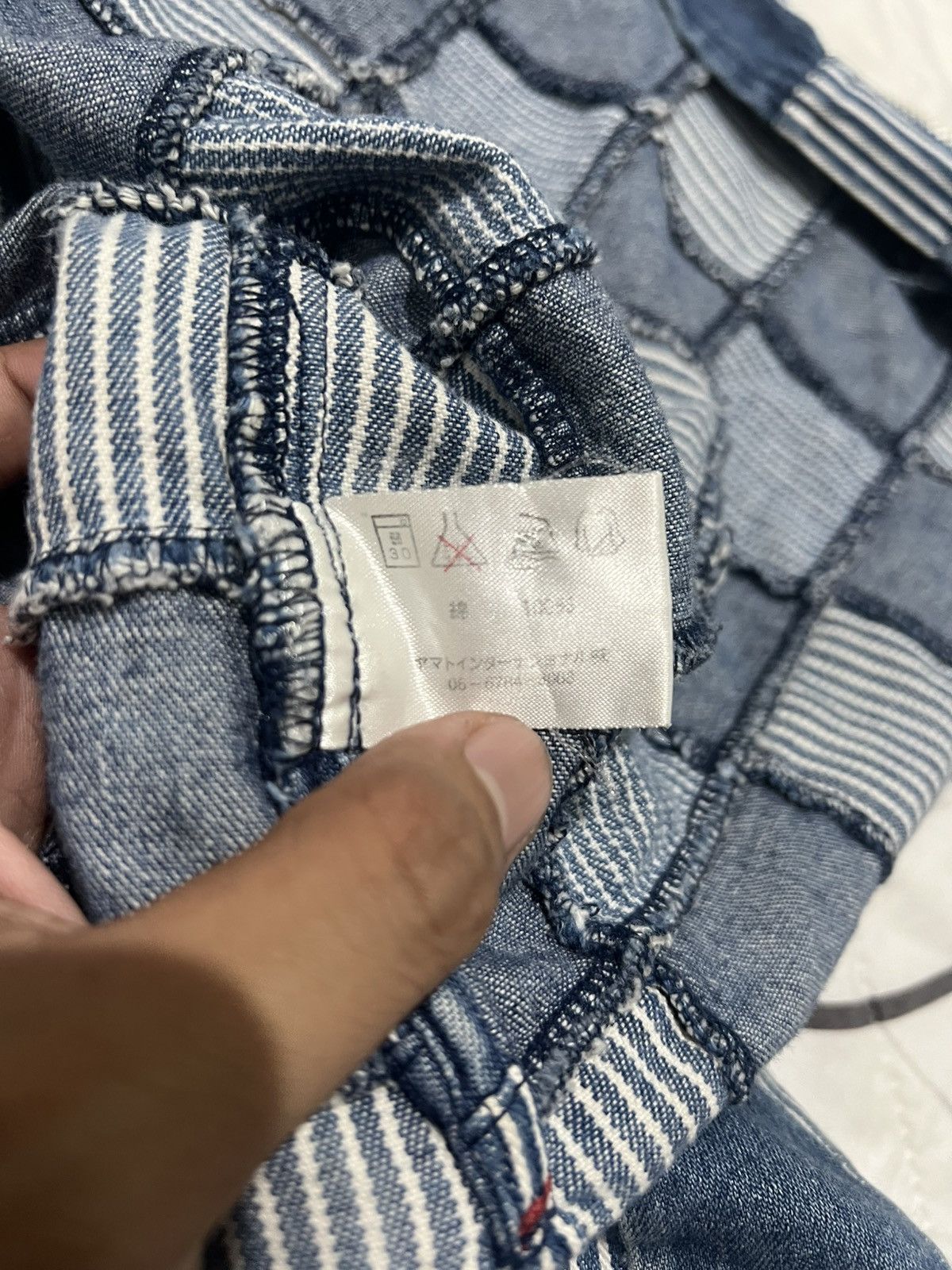 Kapital 1990s Kearney - Hickory Patchwork Boro Denim Zipper Shirts Size US L / EU 52-54 / 3 - 6 Thumbnail
