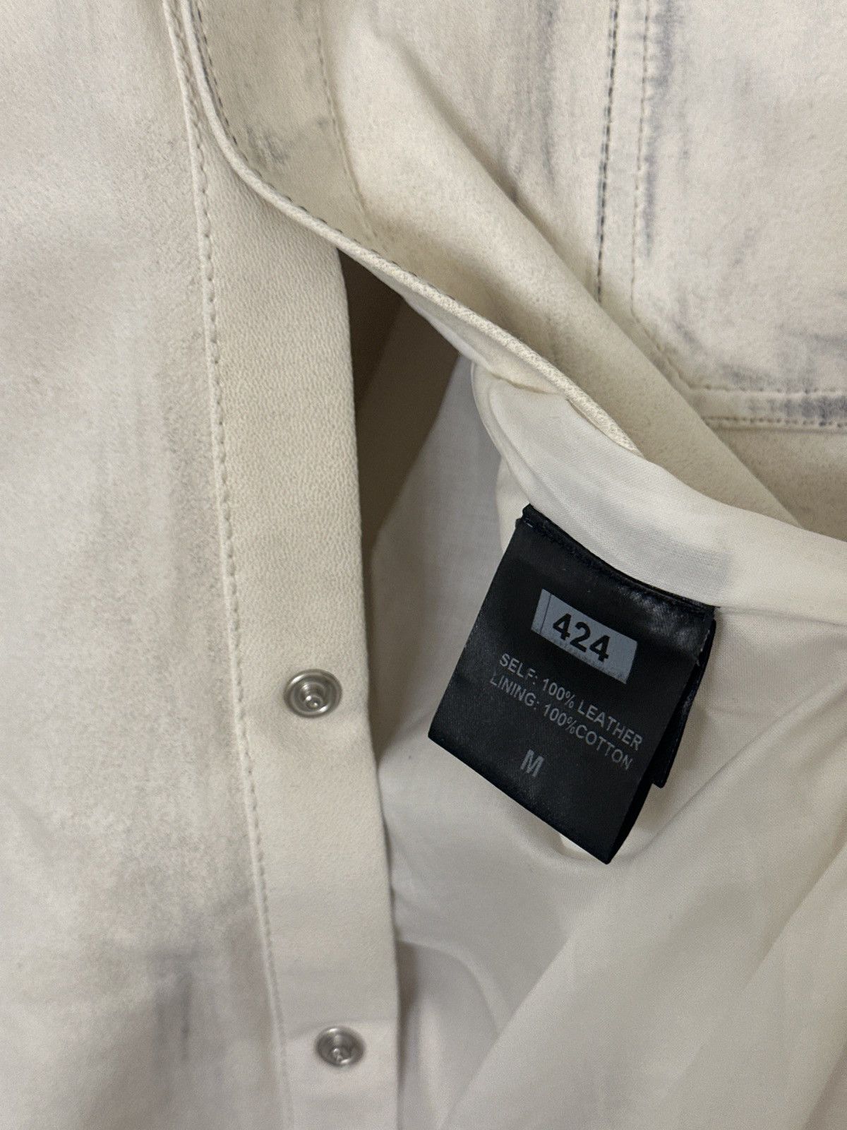 424 $1,680 distressed worn leather snap button shirt jacket Size US M / EU 48-50 / 2 - 8 Thumbnail
