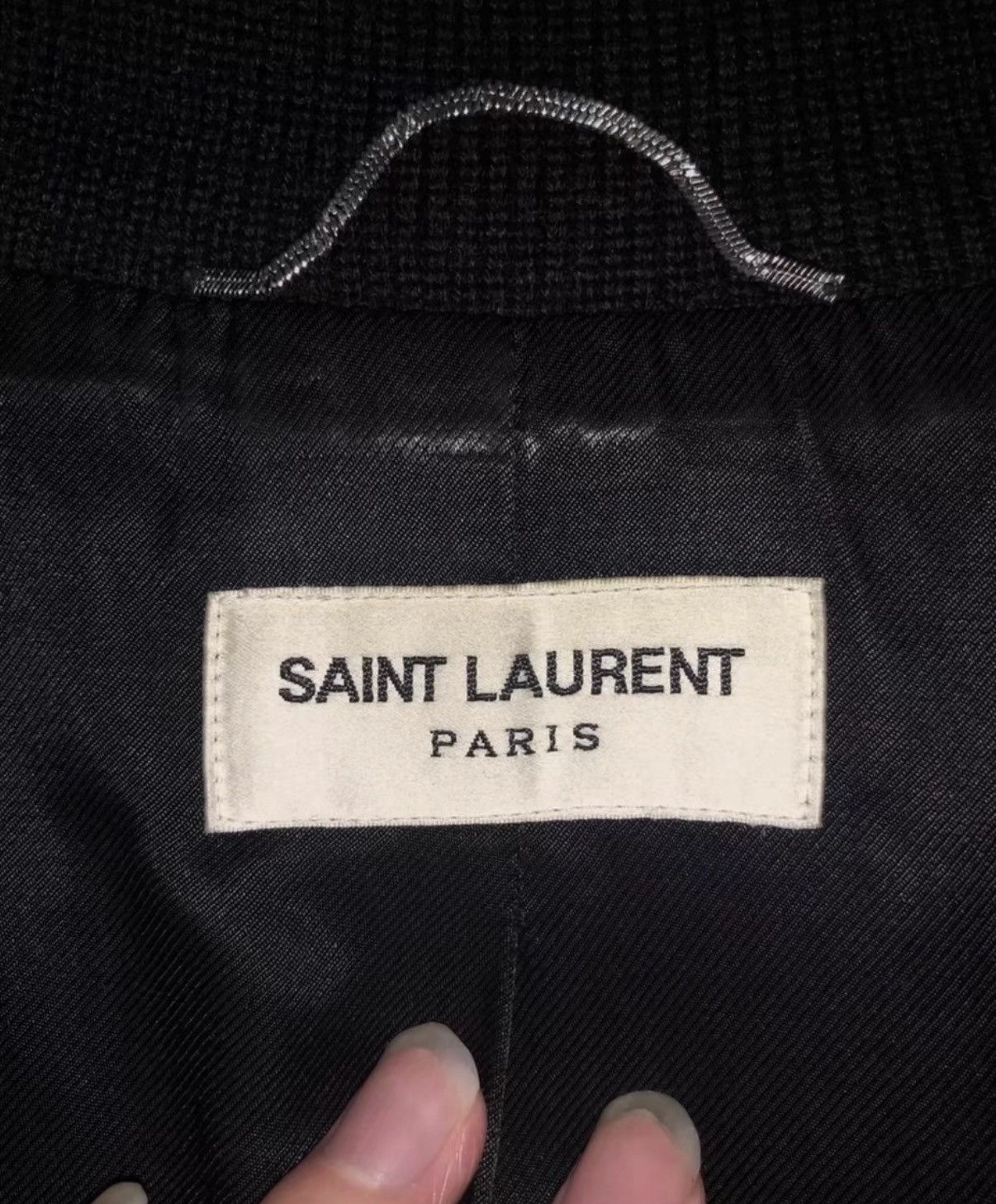 Saint Laurent Paris Saint Laurent Snowflake-Print Leather-Paneled Varsity Jacket Size US L / EU 52-54 / 3 - 6 Thumbnail