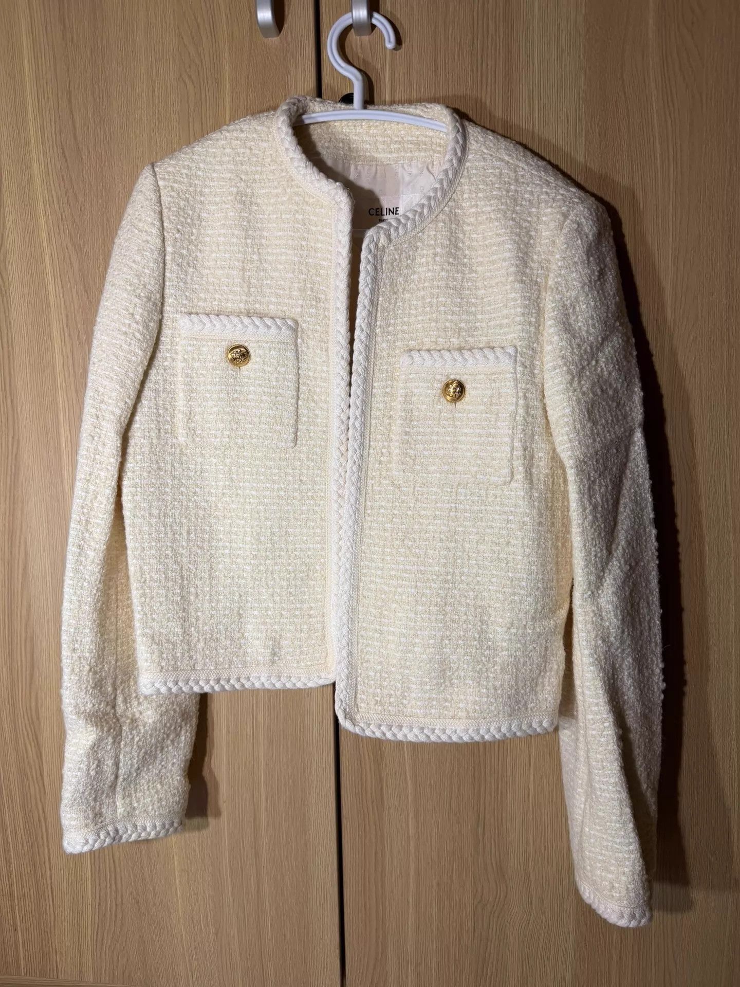 Celine Celine white gold button woven jacket FR36 Size XS / US 0-2 / IT 36-38 - 1 Thumbnail