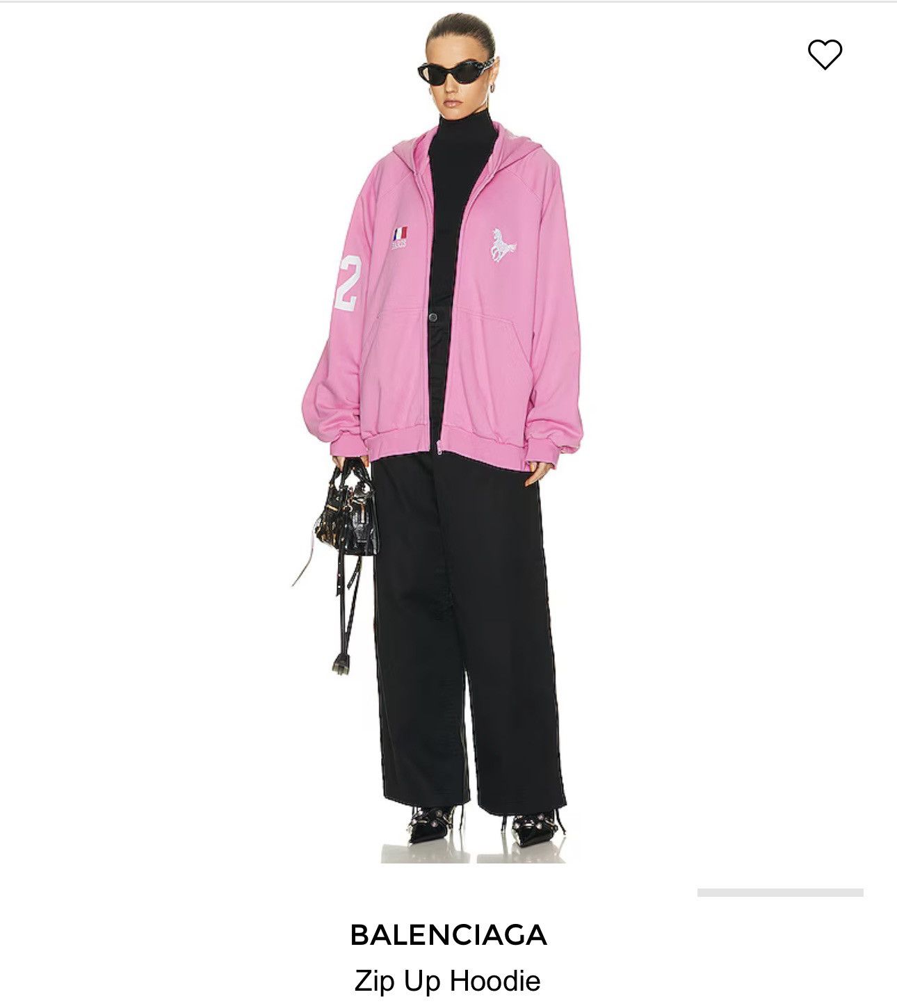 balenciaga polo zip hoodie （size 3） Balenciaga Polo Zip-Up Hoodie in Pink | FWRD