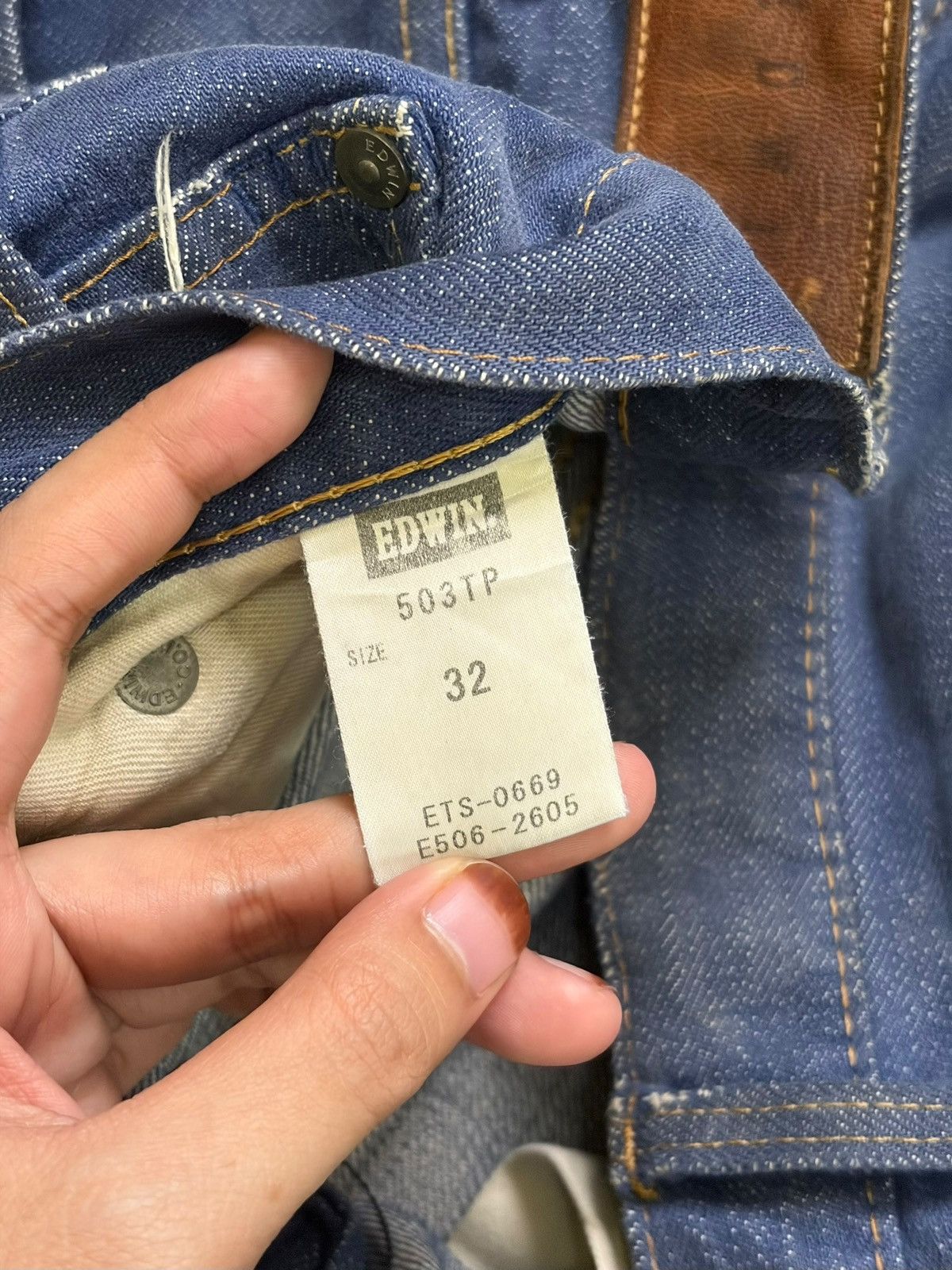 Edwin Vintage Japanese Edwin 503 Selvedge Patch Distress Jeans Size US 34 / EU 50 - 5 Thumbnail