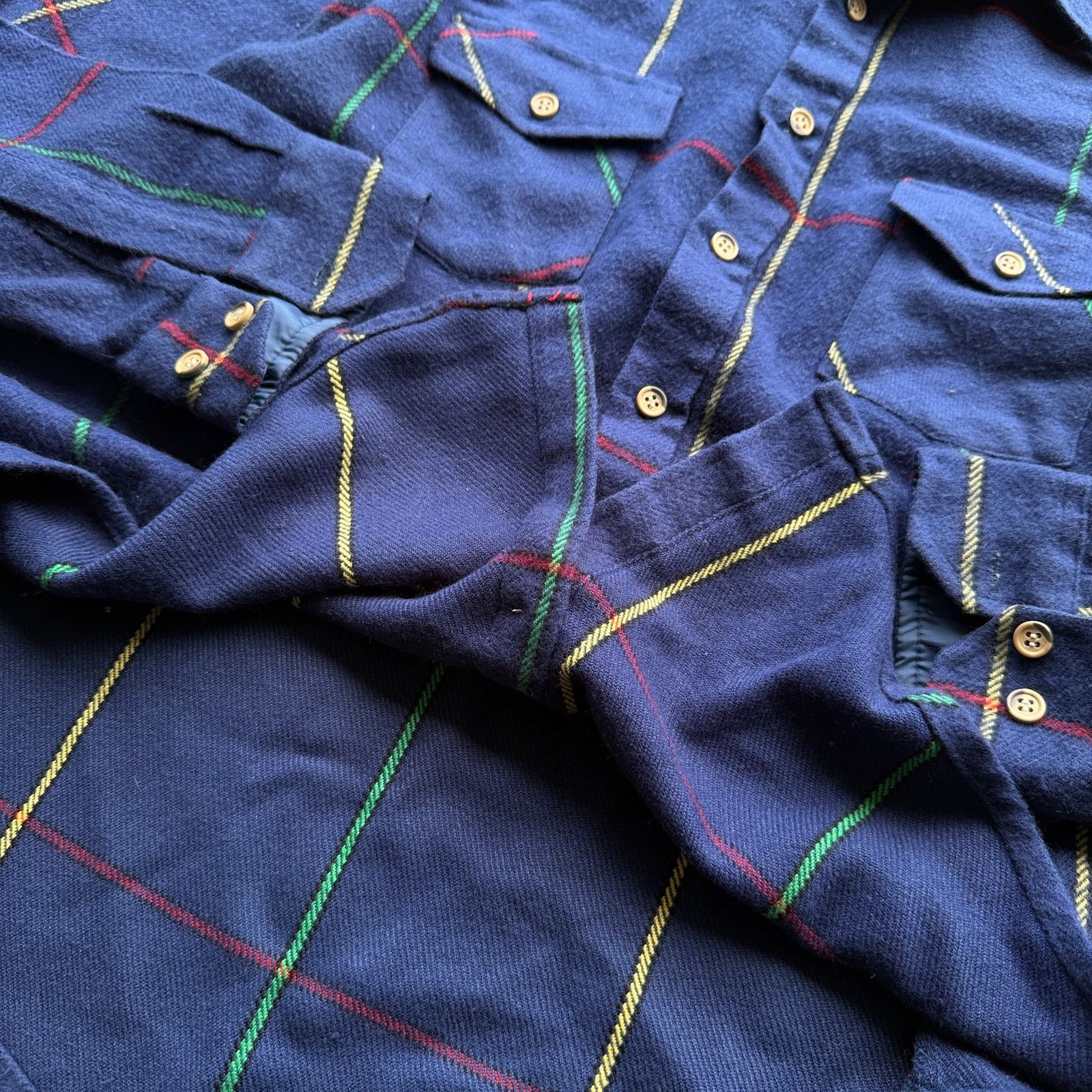 Other Vintage 80s Plaid Wool Flannel Button Up Shirt Size US L / EU 52-54 / 3 - 4 Thumbnail
