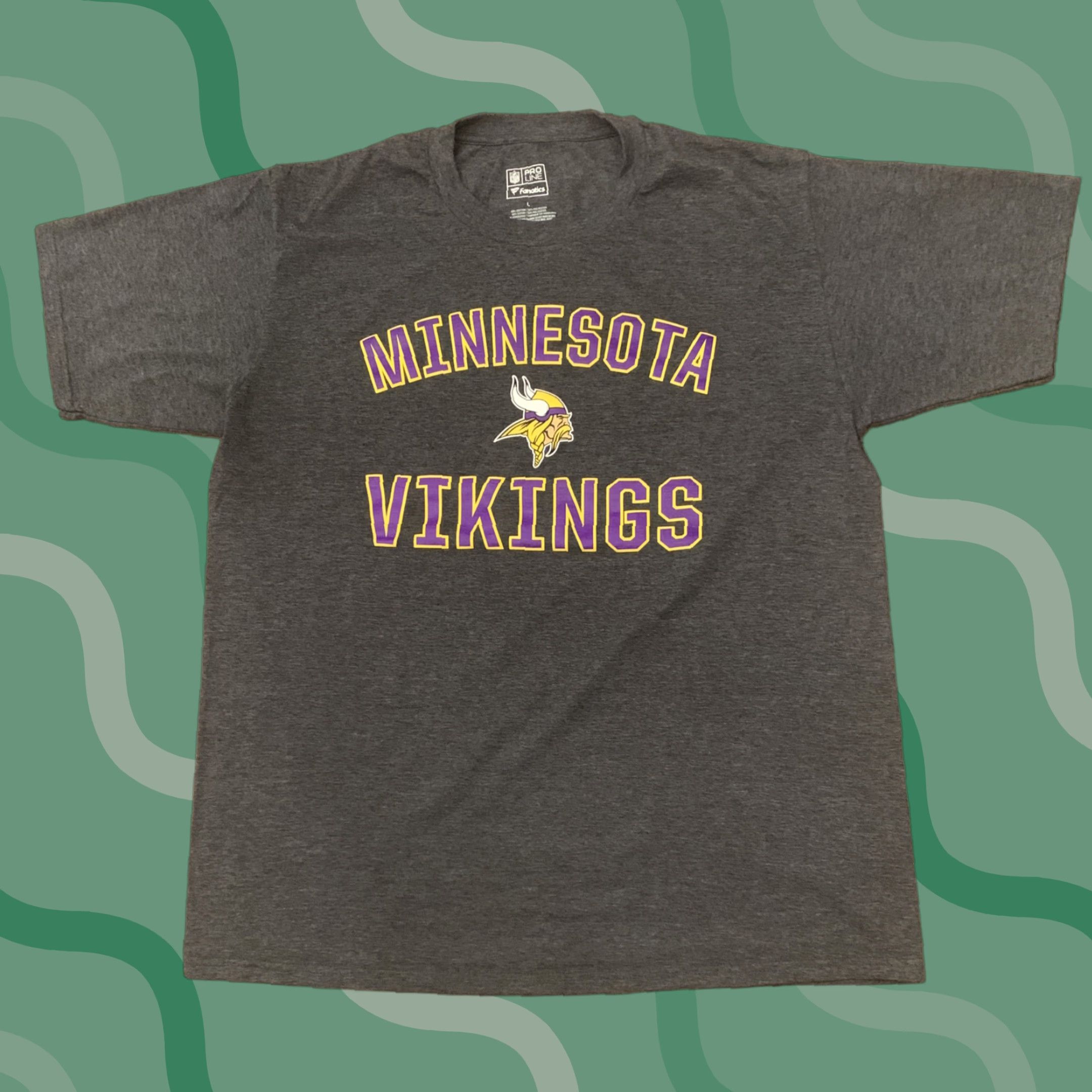 Vintage Fanatics Minnesota Vikings Graphic T-Shirt Short Sleeve Adult Large Black Logo Mens Size US L / EU 52-54 / 3 - 1 Thumbnail