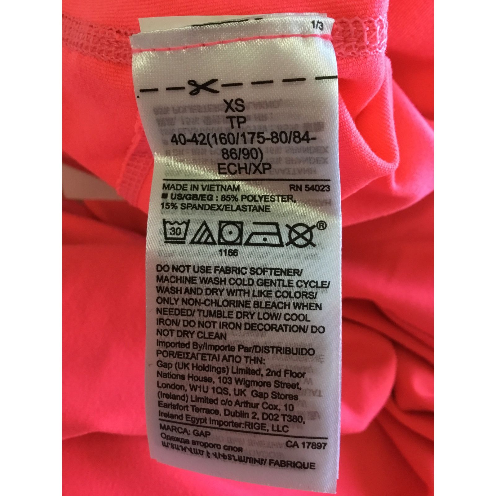 Gap GapFit Bright Neon Pink Compression Capris Size 26" / US 2 / IT 38 - 11 Thumbnail