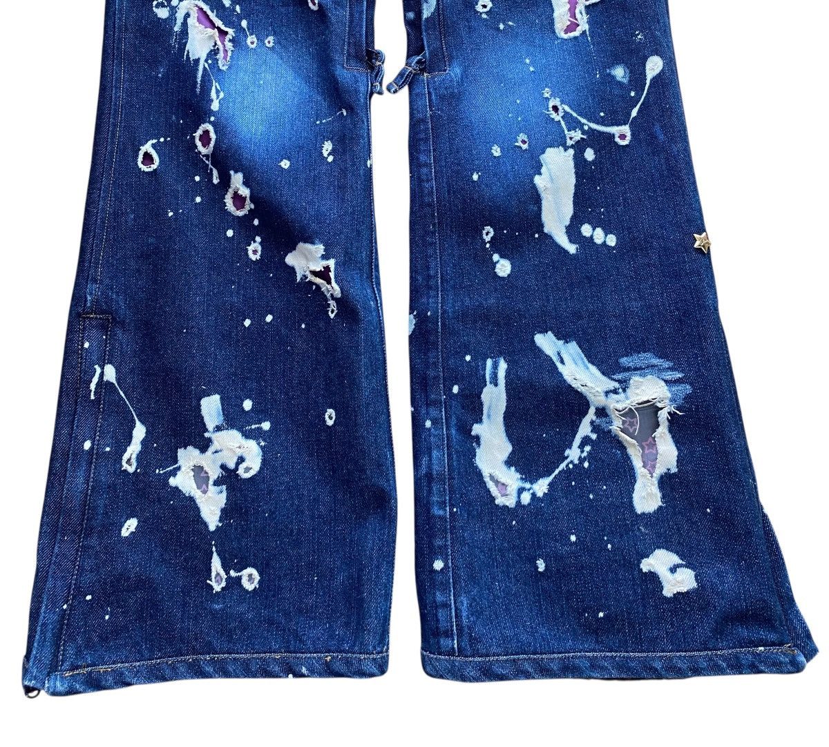 Japanese Brand Japanese Brand Paint Splatter Style Flare Denim Size US 36 / EU 52 - 5 Thumbnail