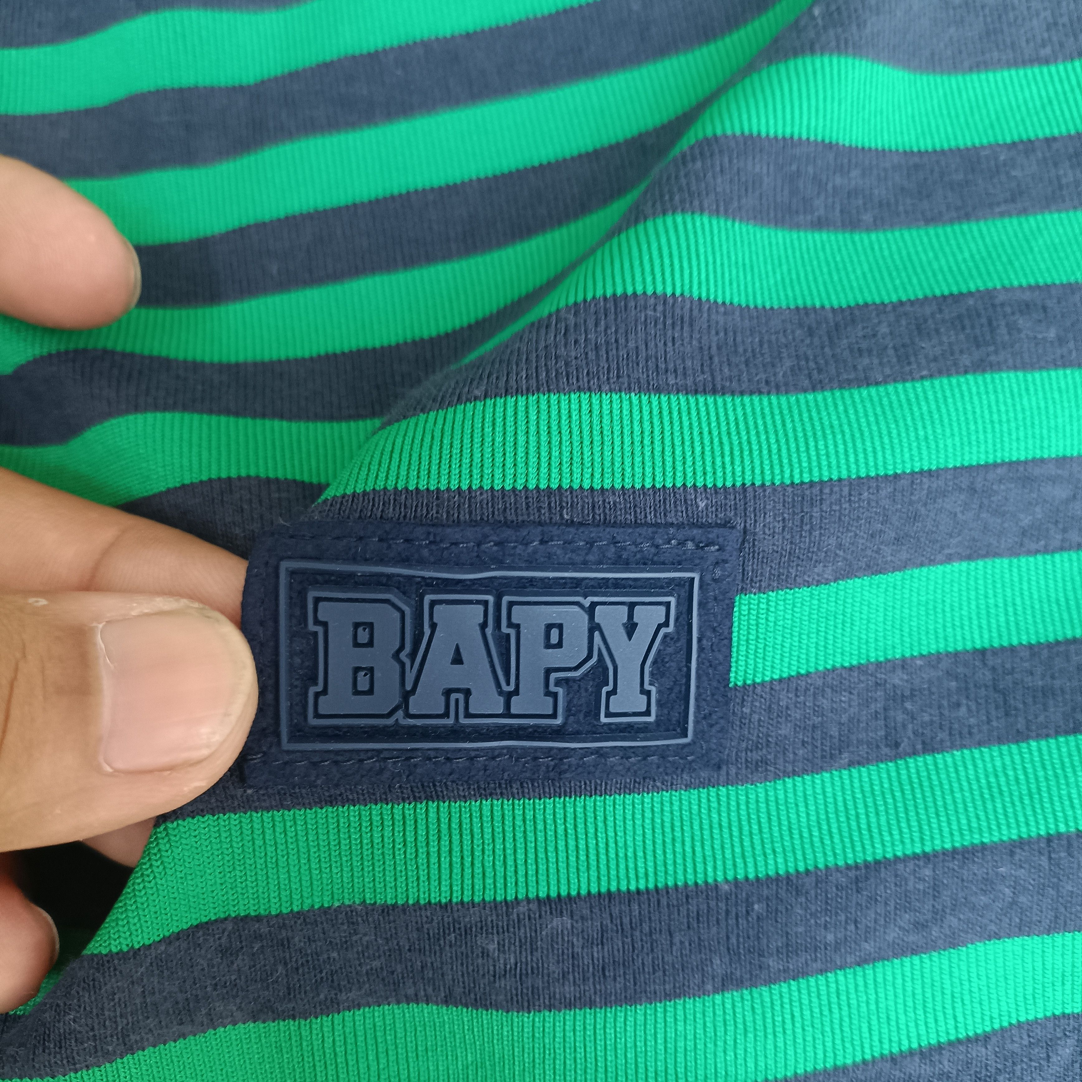 Bape Bapy By Bathing Ape Stripe Green Ls Tee Size M / US 6-8 / IT 42-44 - 5 Thumbnail