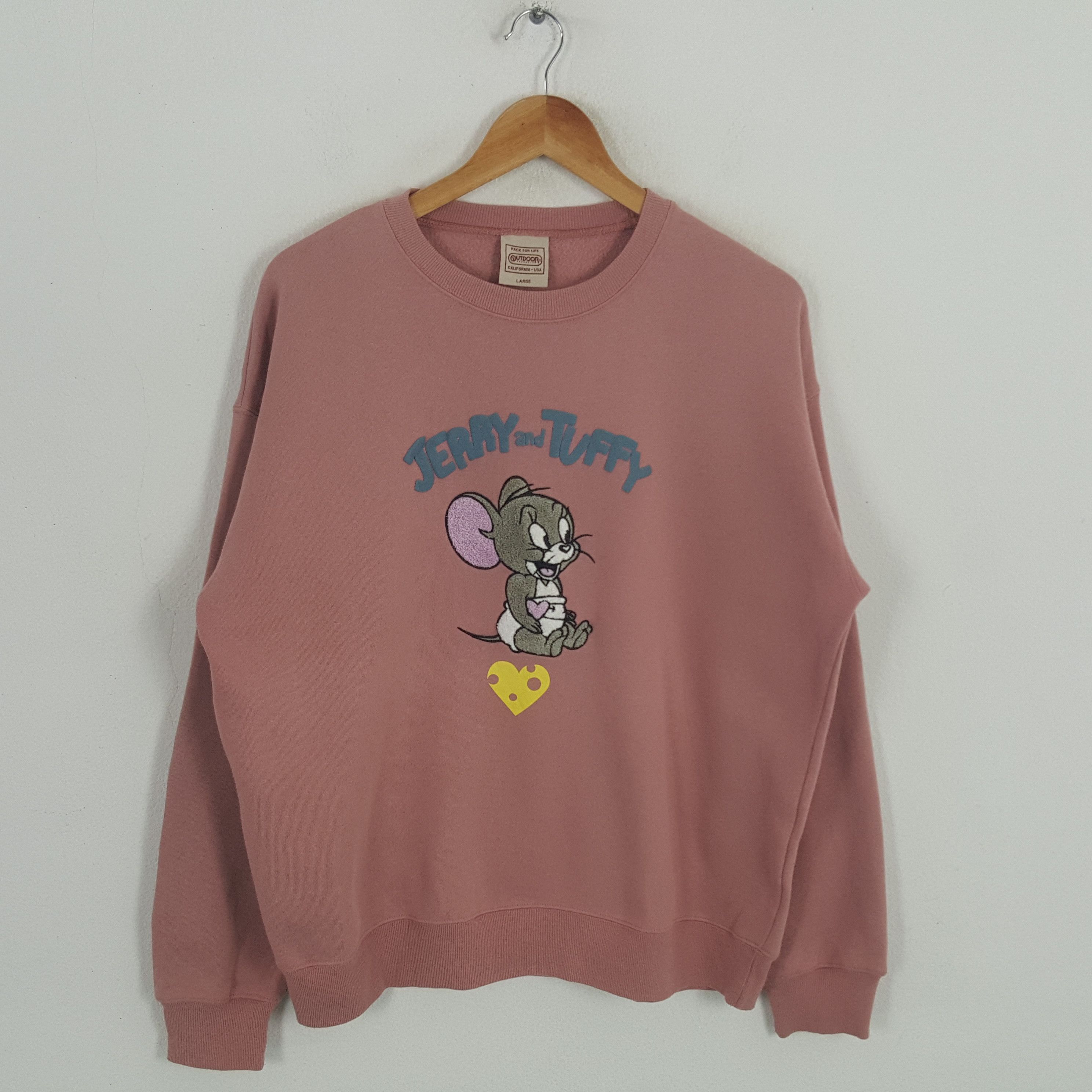 Cartoon Network × Vintage Vintage OUTDOOR Tom & Jerry Cartoon Character Sweatshirt Size L / US 10 / IT 46 - 1 Thumbnail