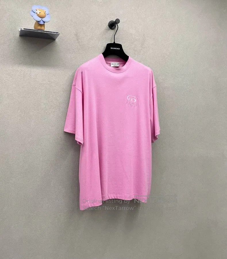 Balenciaga Balenciaga Pink Embroidered Short Sleeve. Size US L / EU 52-54 / 3 - 3 Thumbnail