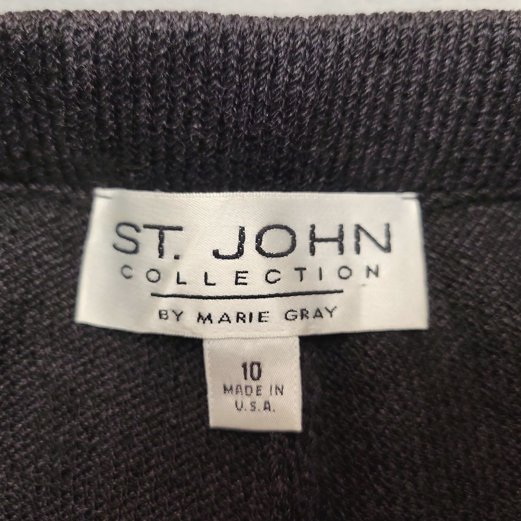 St. John VINTAGE St John Collection Pants Womens 10 Gray Knit Marie Gray Classic Luxury Made USA Size 32" / US 10 / IT 46 - 4 Thumbnail