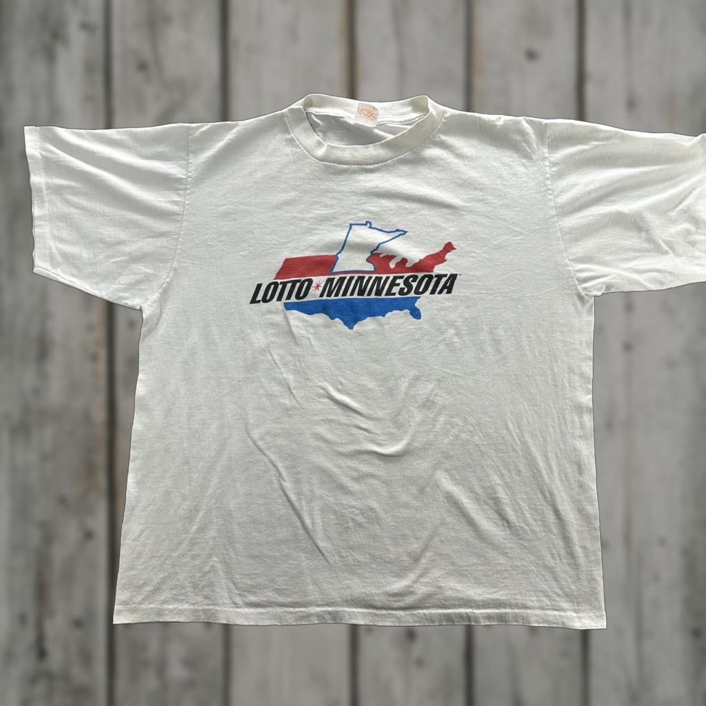 Vintage VINTAGE Lotto Minnesota Shirt Mens 2XL White Graphic Tee 90s USA Shirt Size US XXL / EU 58 / 5 - 1 Thumbnail