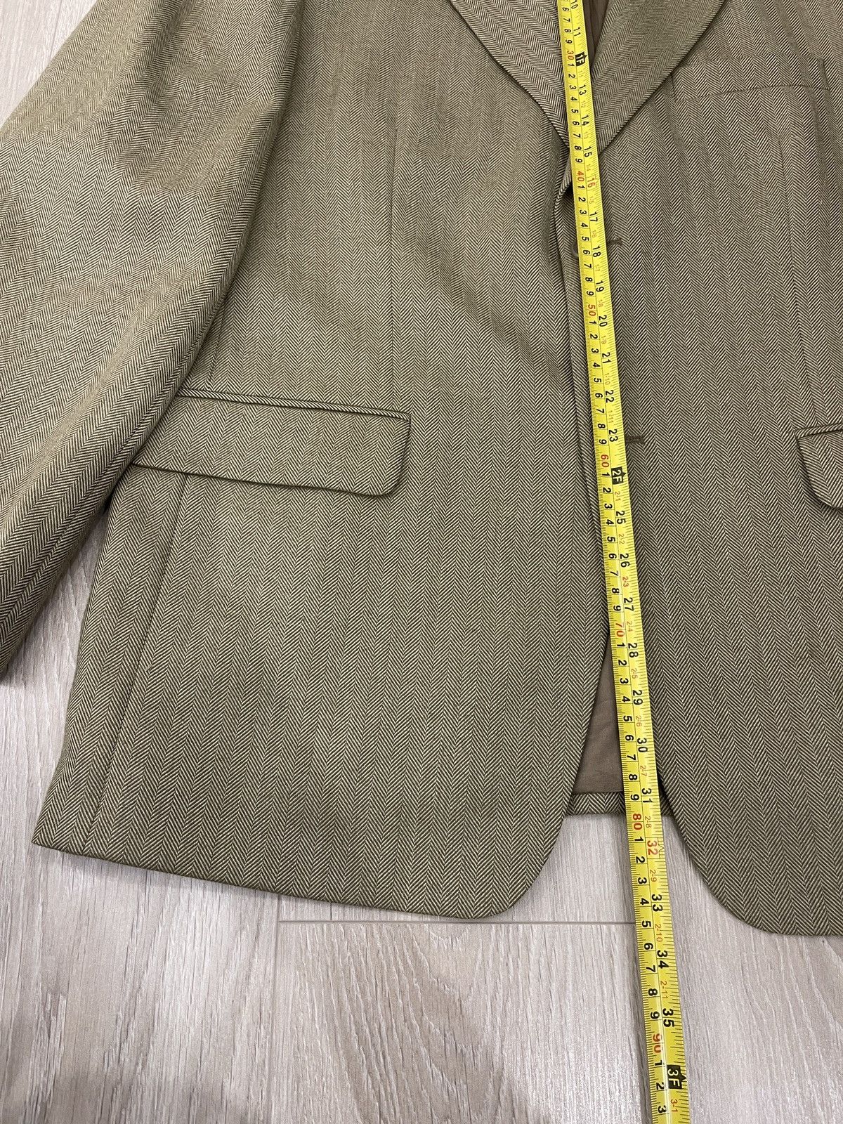 Vintage 🔥Vintage blazer beige herringbone pattern classic jacket Size 46R - 11 Thumbnail