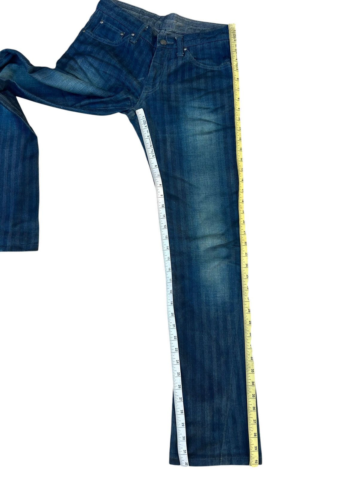 Tornado Mart Tornado Mart Striped HBT Waxed Denim Flare Jeans Size US 29 - 6 Thumbnail
