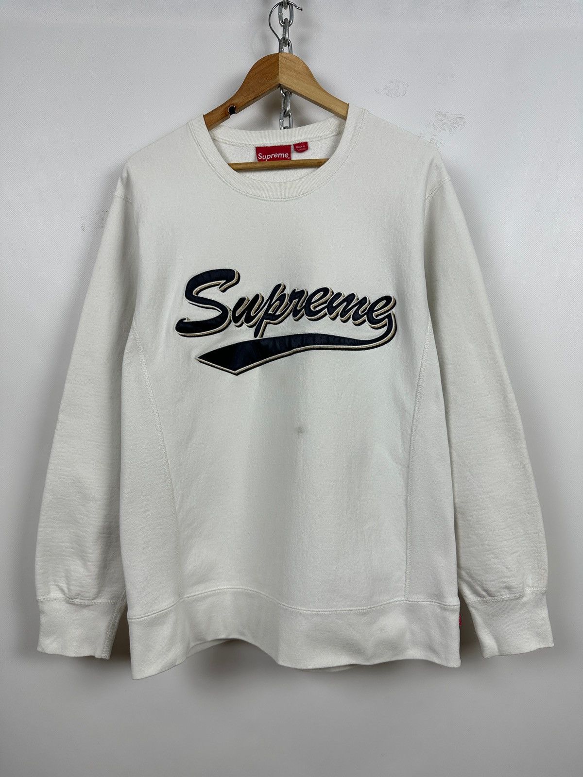 Supreme Supreme Brush Script White Crewneck Sweatshirt Size US L / EU 52-54 / 3 - 2 Thumbnail