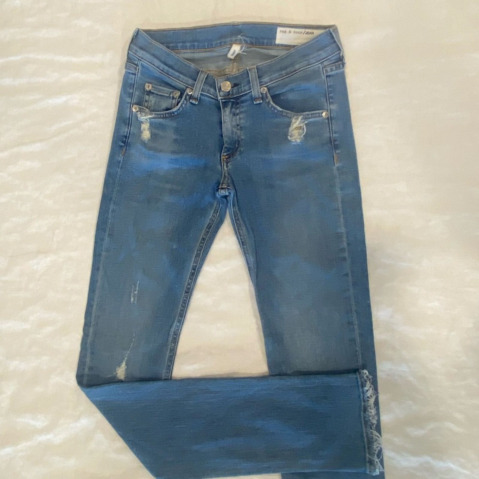 Rag & Bone Rag & Bone Women's Skinny Jean Distressed Raw Hem - 24 Size 24" / US 00 / IT 34 - 2 Thumbnail