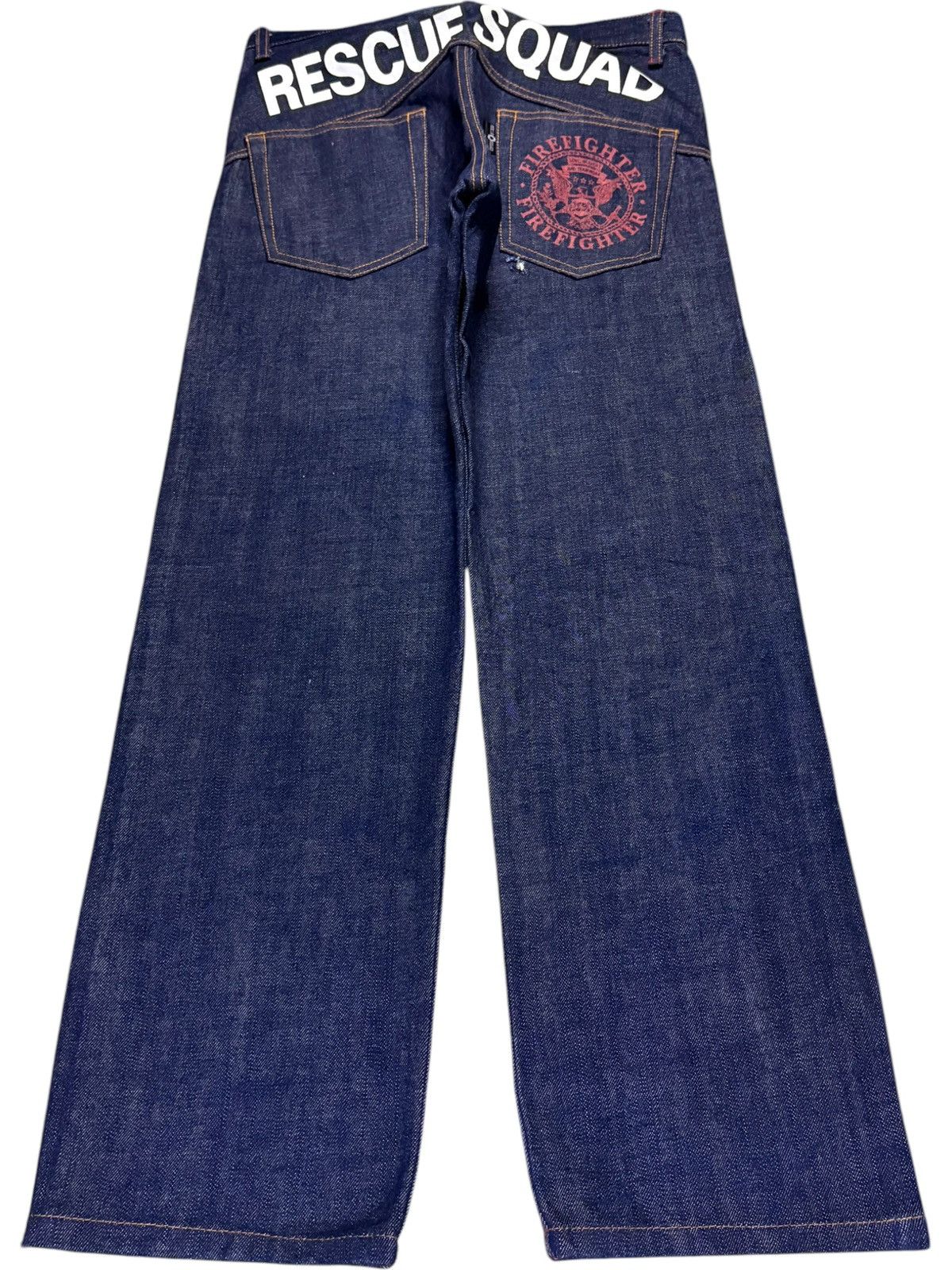 Designer × Japanese Brand Vintage Japanese Brand Raw Denim Spell Out Loose Jeans Size US 30 / EU 46 - 2 Thumbnail