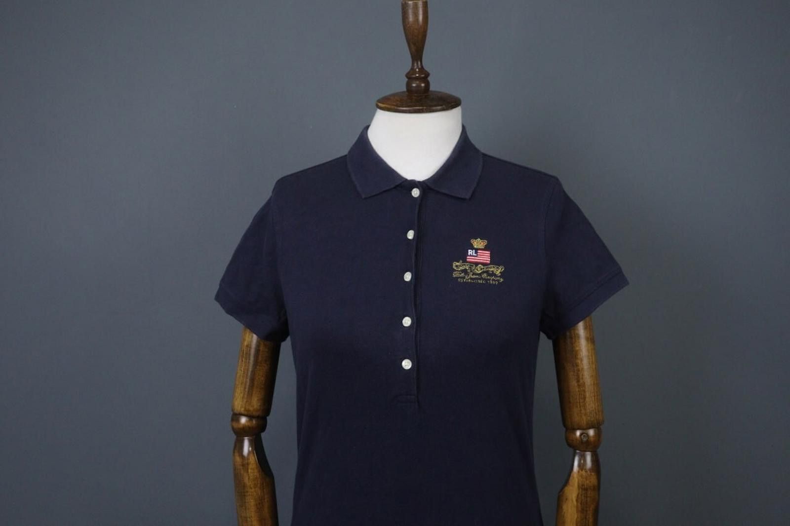 Polo Ralph Lauren Polo Ralph Lauren Navy Cotton Popover Polo Shirt Size M Size US M / EU 48-50 / 2 - 2 Thumbnail