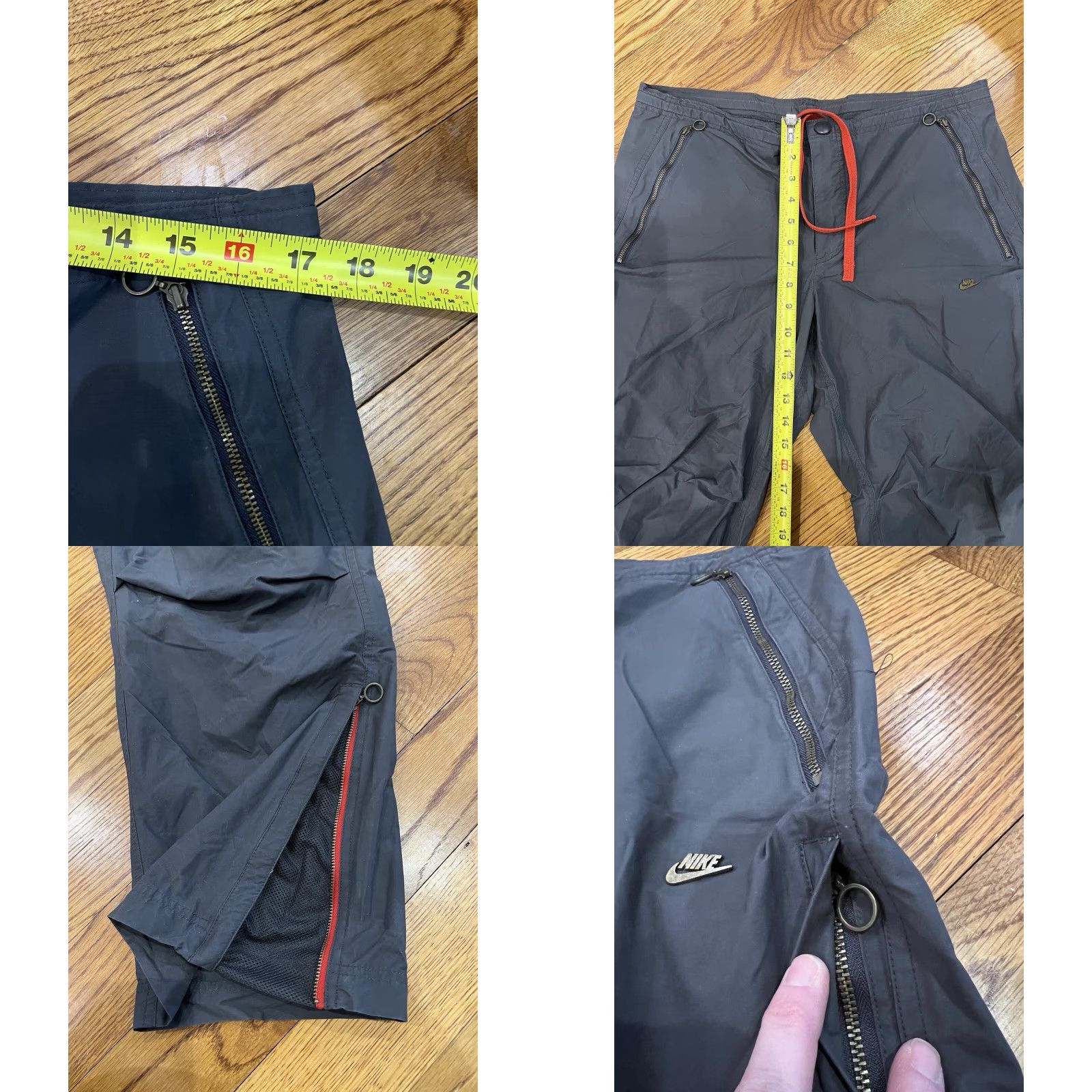 Nike VINTAGE Nike Track Pants Men Medium Red Activewear 90s Pockets Zippered Legs Size US 31 - 8 Thumbnail