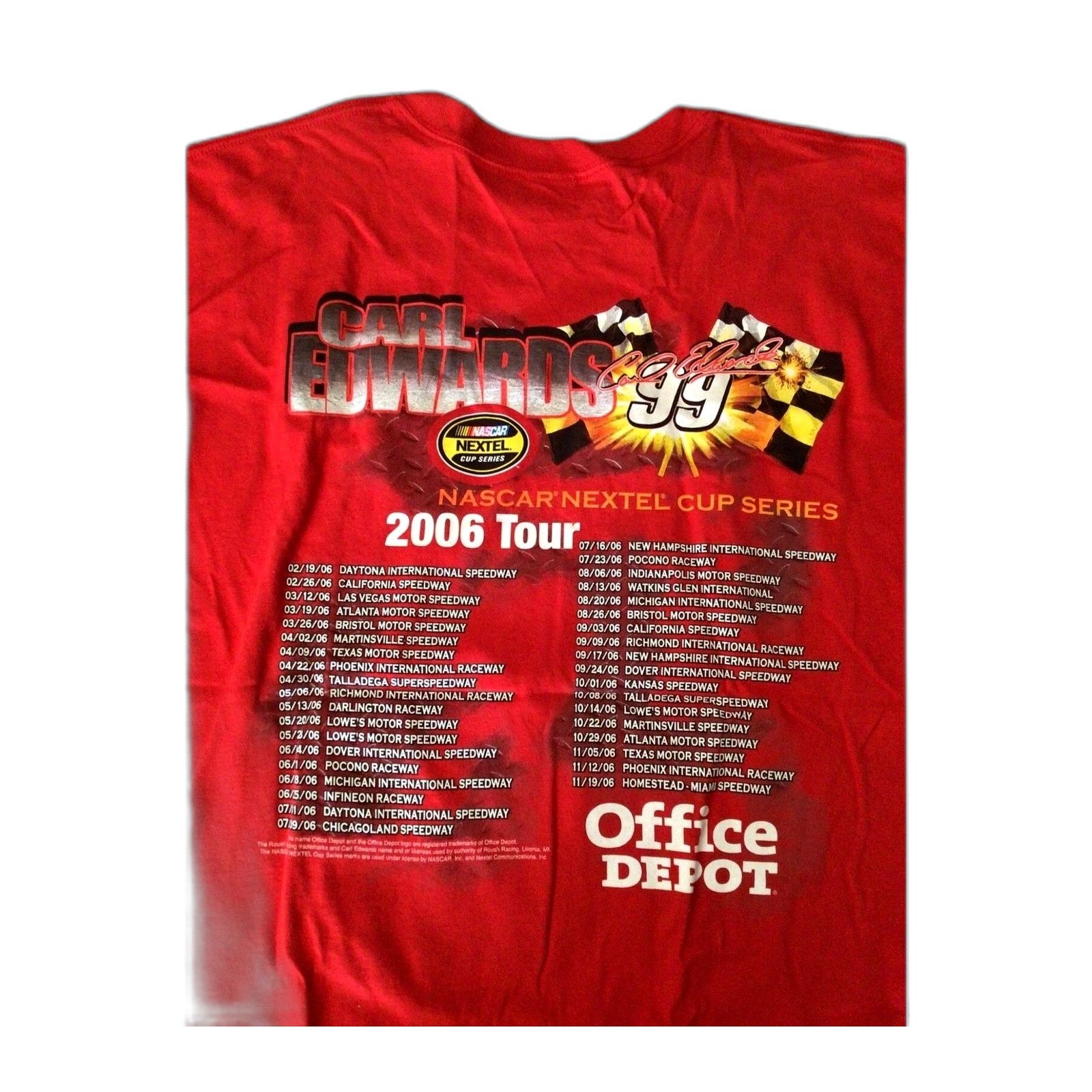 Vintage 2006 Carl Edwards NASCAR Office Depot T Shirt Size US L / EU 52-54 / 3 - 3 Thumbnail