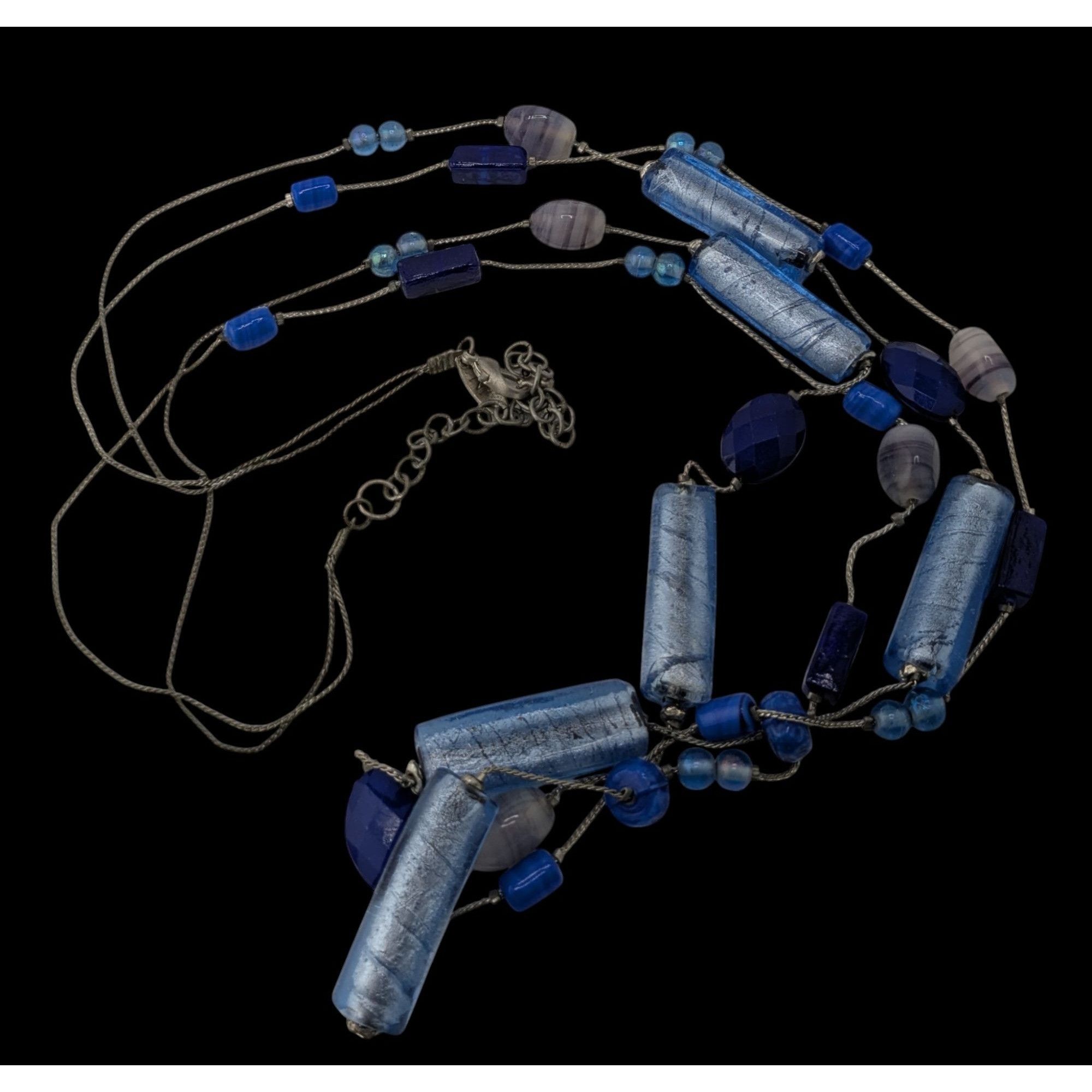 Other Vintage NY Blue Glass Beaded Layered Station Necklace Size ONE SIZE - 2 Thumbnail