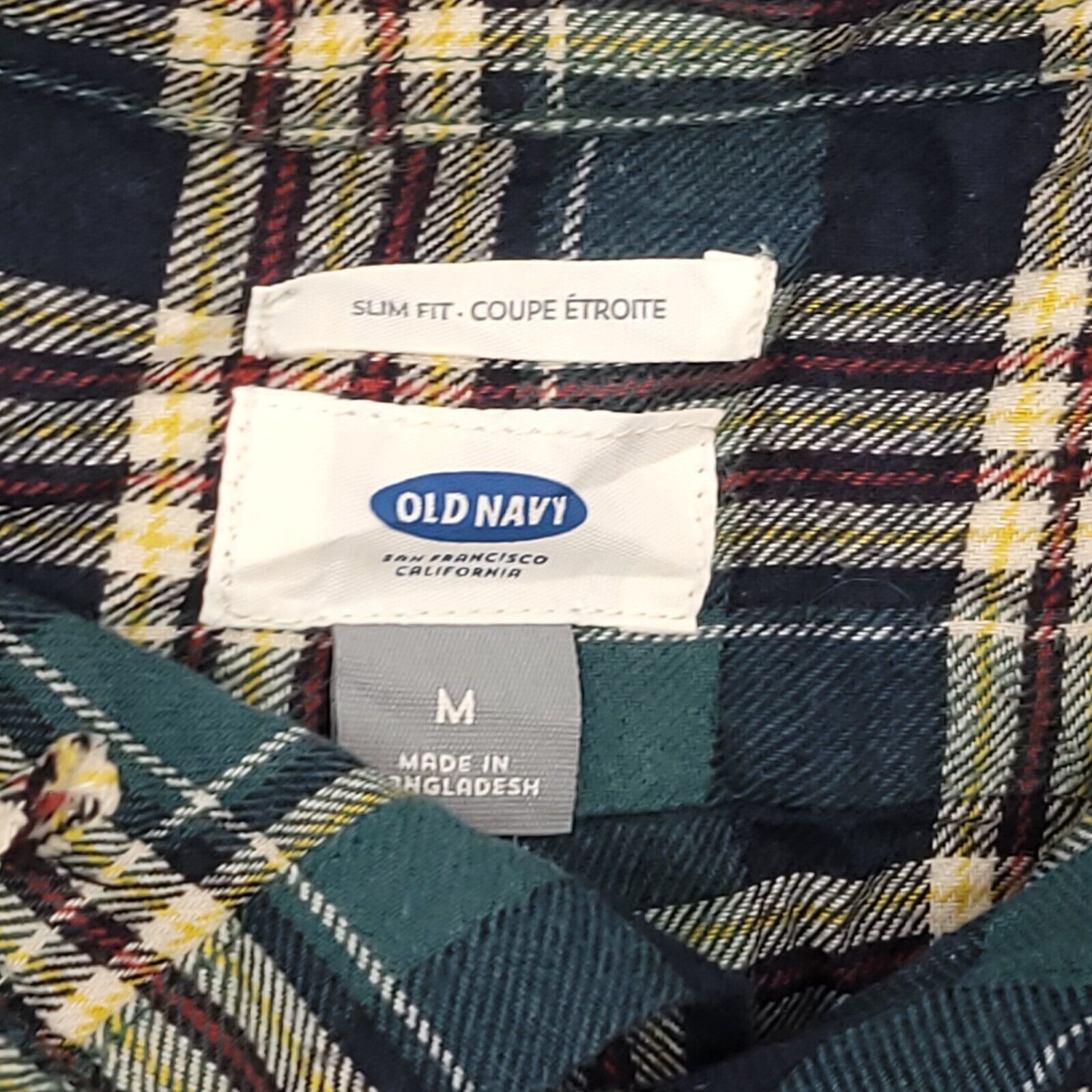 Old Navy Old Navy Madras Flannel Shirt Mens Size Medium Green Yellow Size US M / EU 48-50 / 2 - 3 Thumbnail