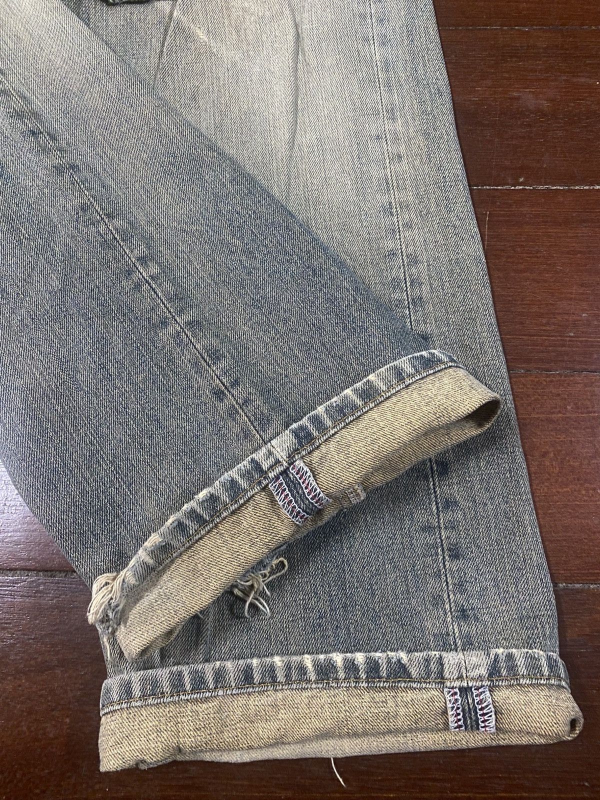 Wrangler VINTAGE WRANGLER DISTRESSED FADED JEANS PANTS selvedge rusty Size US 33 - 9 Thumbnail
