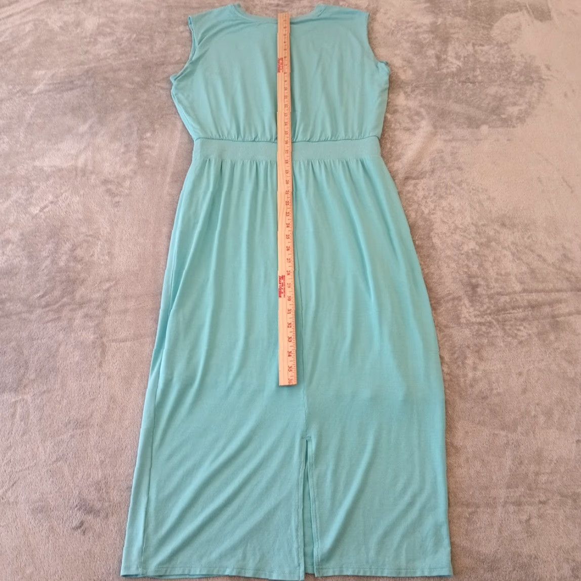 Athleta Athleta Maxi Dress M Blue Long Sleeveless Pullover Lined Slit Size M / US 6-8 / IT 42-44 - 4 Thumbnail