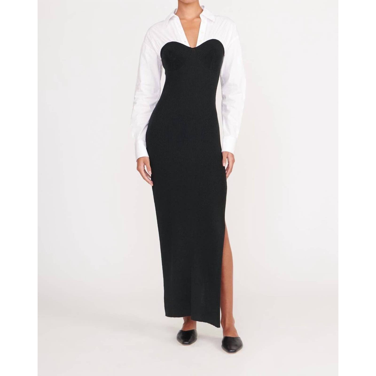Staud Hazel Dress In Black/white | Grailed